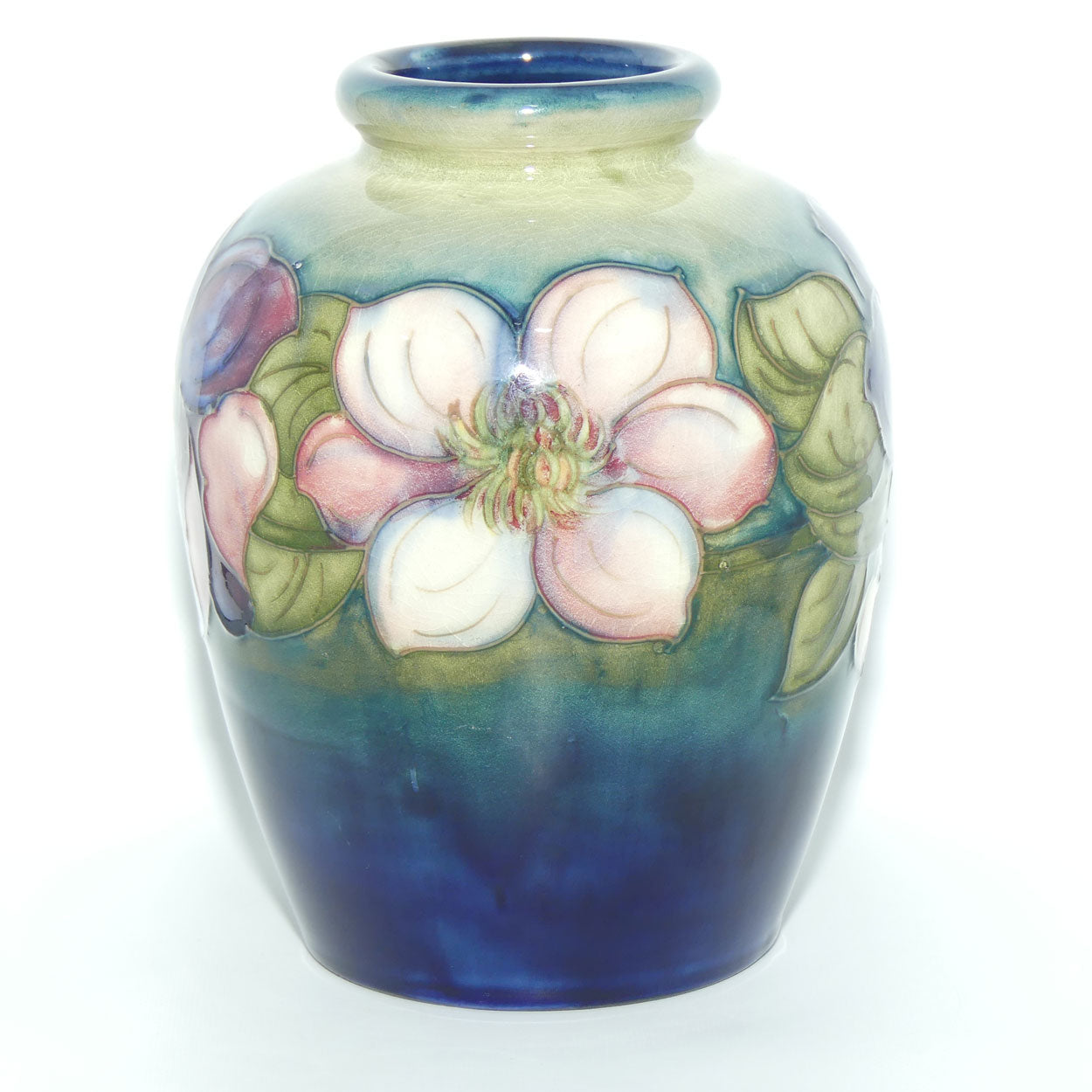 Walter Moorcroft Clematis | Blue Green vase | #2