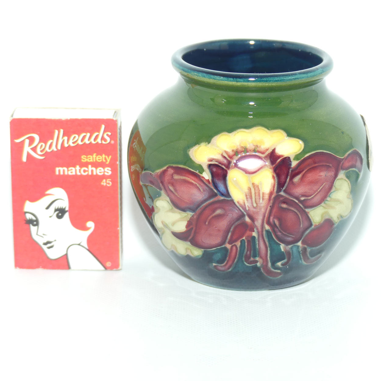 Walter Moorcroft Columbine M55 shape vase | original foil label