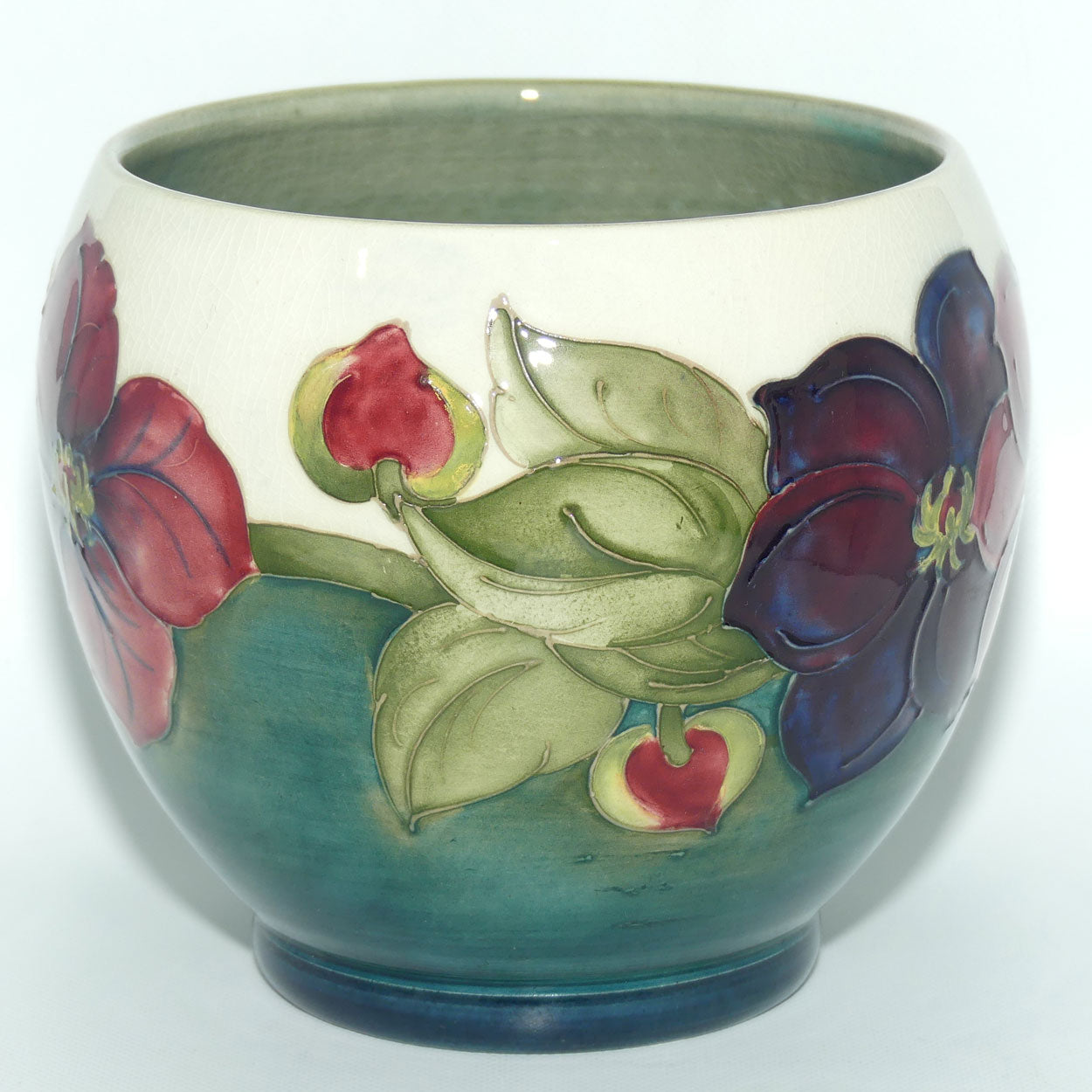 Walter Moorcroft Clematis planter | unusual White Ground