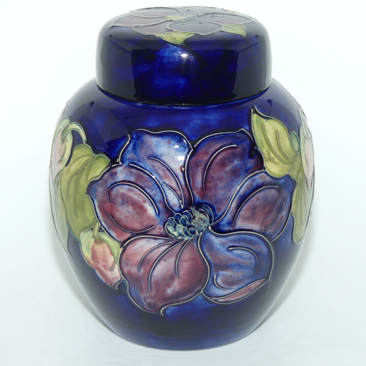 Walter Moorcroft Clematis (Blue) large size lidded ginger jar