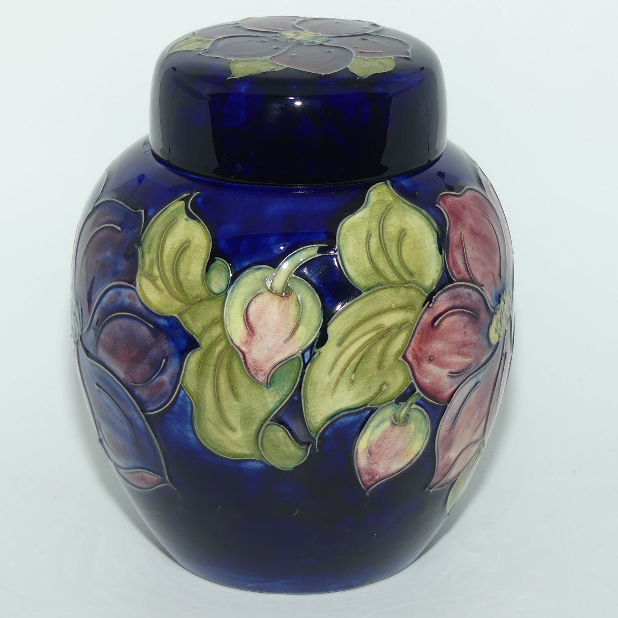 Walter Moorcroft Clematis (Blue) large size lidded ginger jar