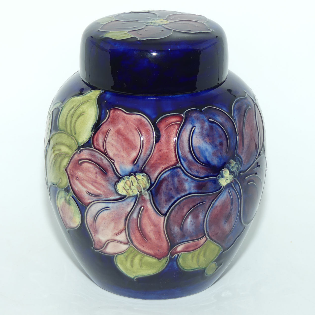 Walter Moorcroft Clematis (Blue) large size lidded ginger jar