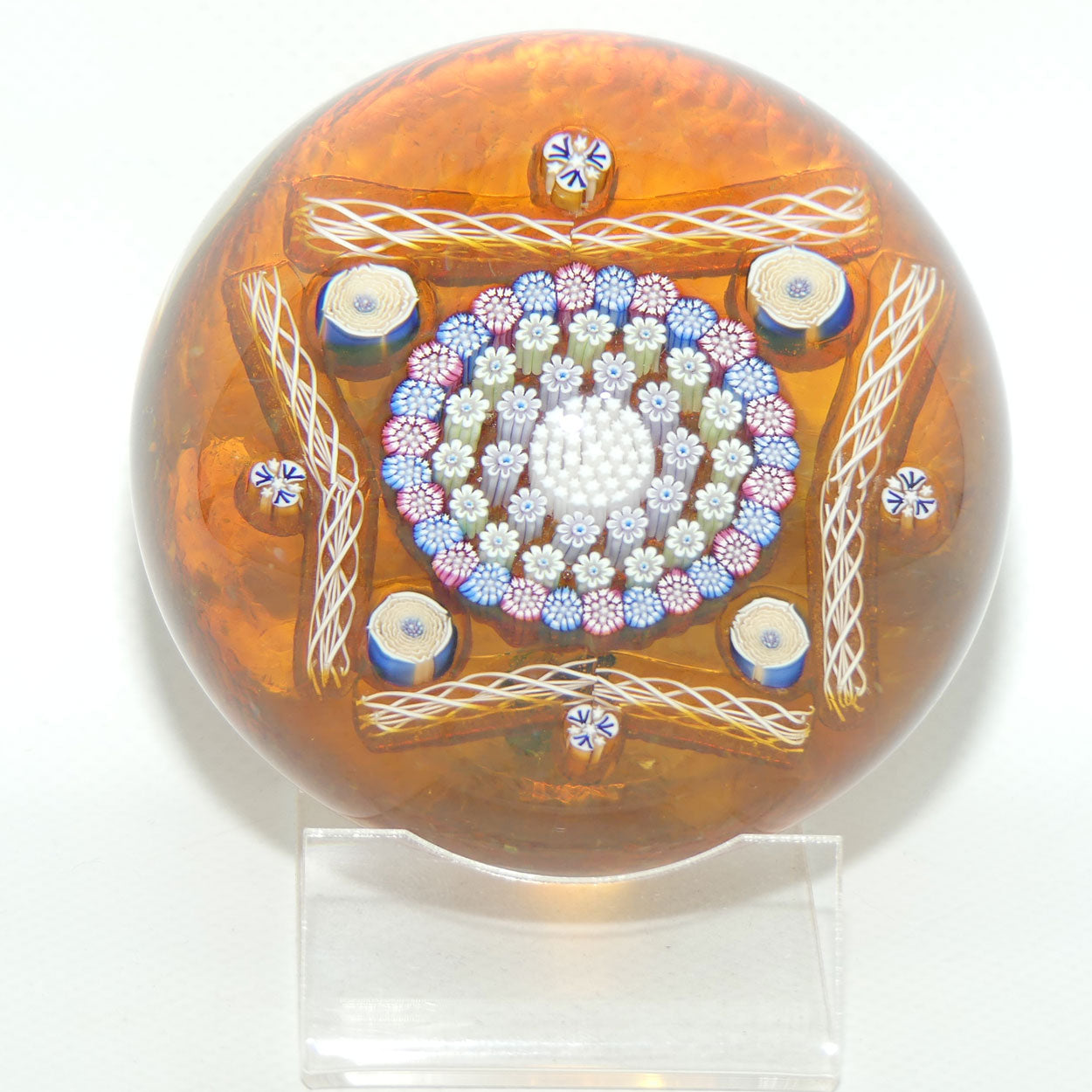 John Deacons Scotland Clichy Square Magnum Paperweight | Amber |
