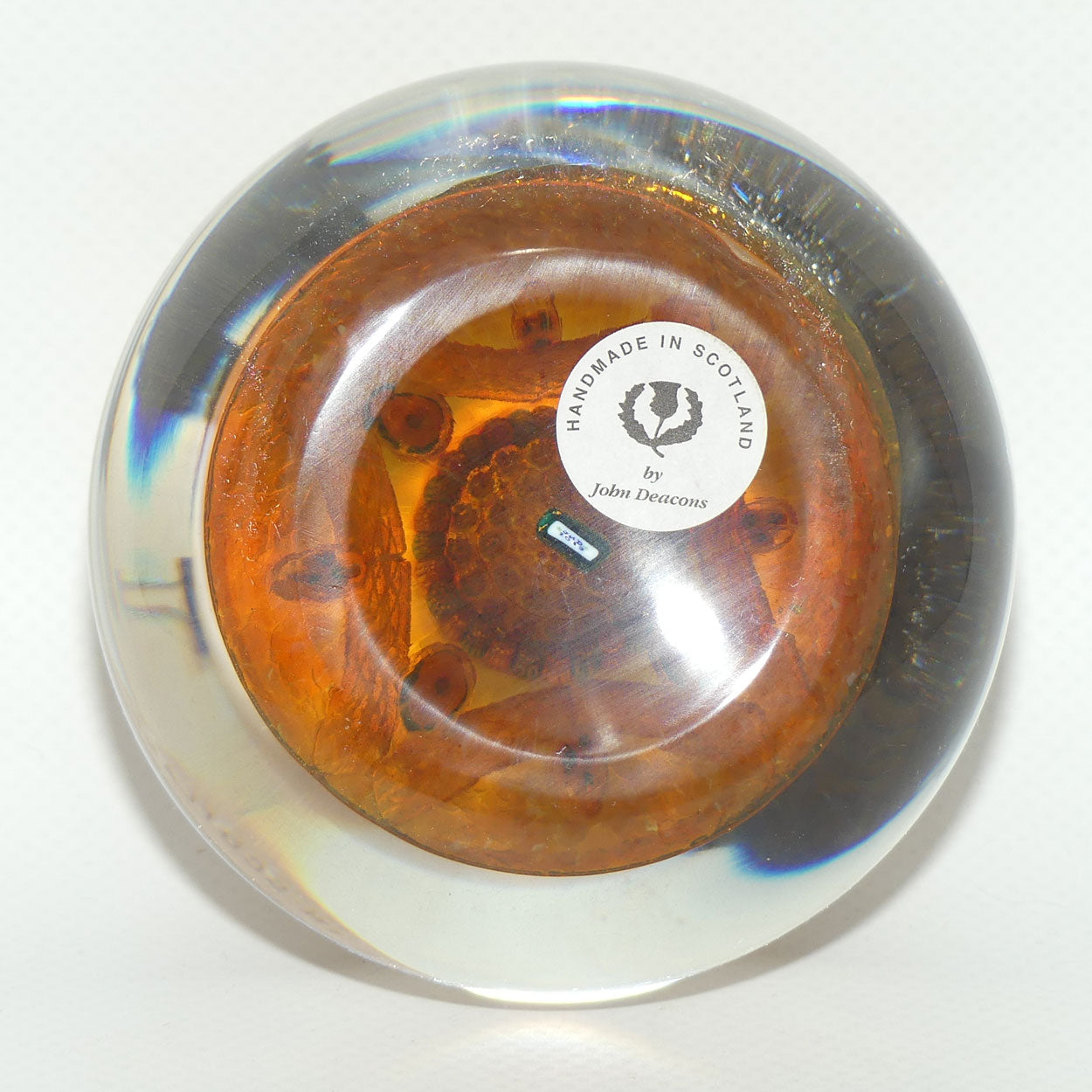 John Deacons Scotland Clichy Square Magnum Paperweight | Amber |