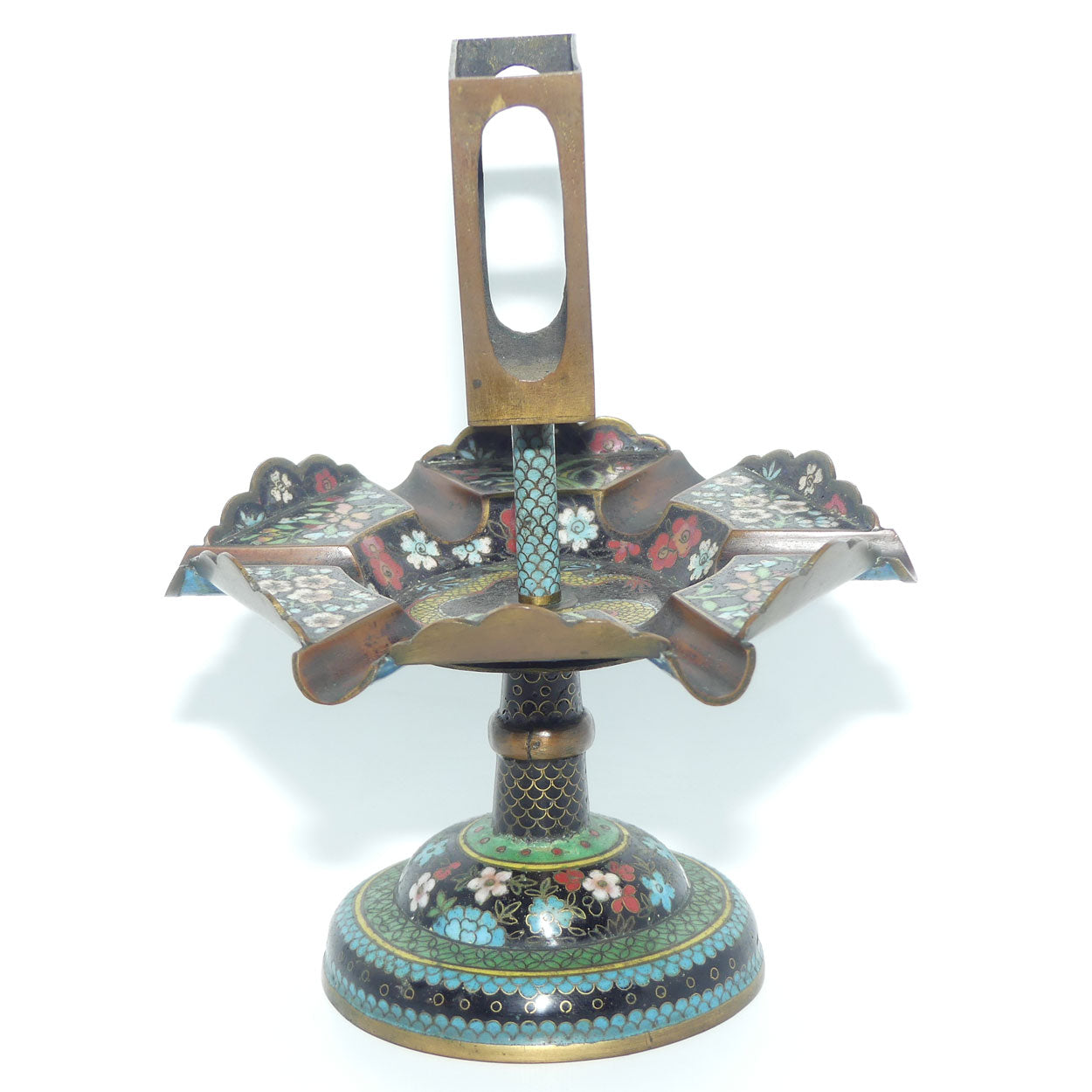 Superb Cloisonne Smokers stand | Dragon Motif