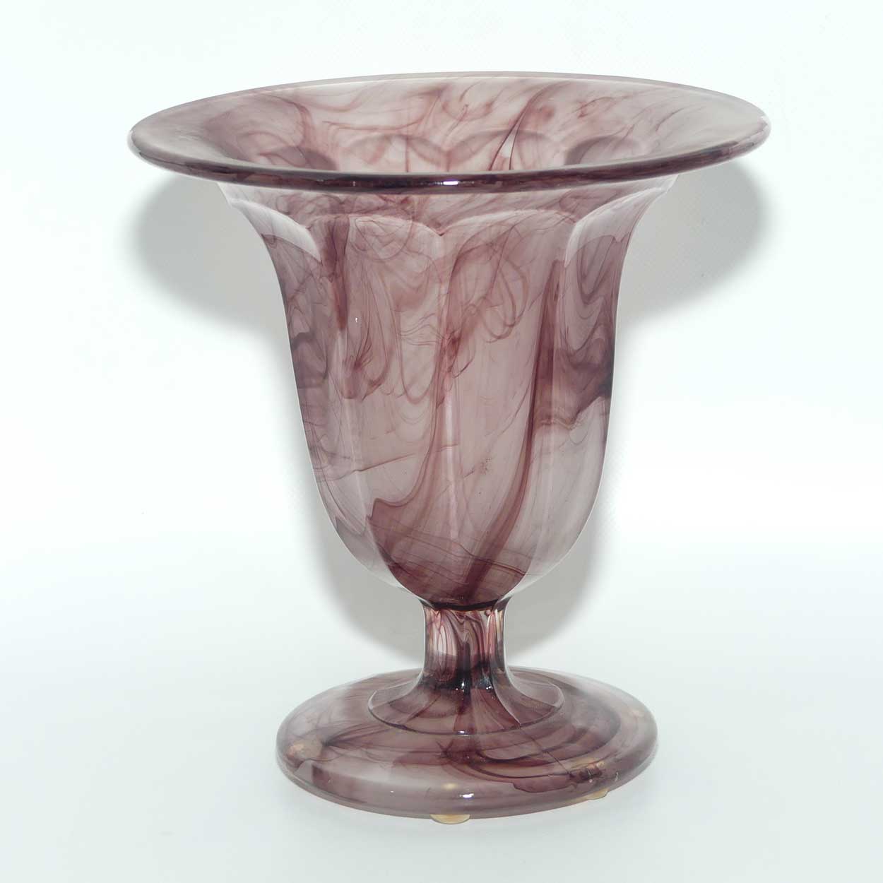 Vintage Davidson Cloud Glass vase | Shape 293 | Purple Cloud glass