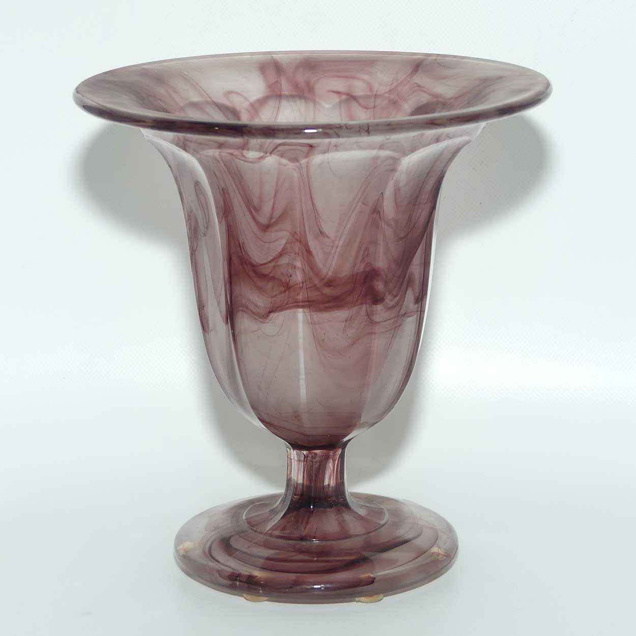Vintage Davidson Cloud Glass vase | Shape 293 | Purple Cloud glass