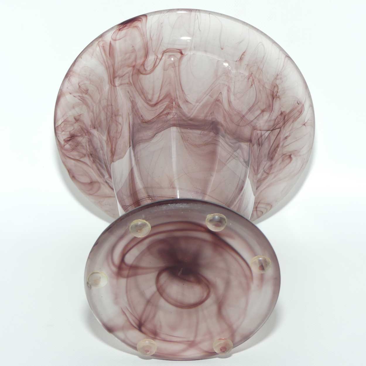 Vintage Davidson Cloud Glass vase | Shape 293 | Purple Cloud glass