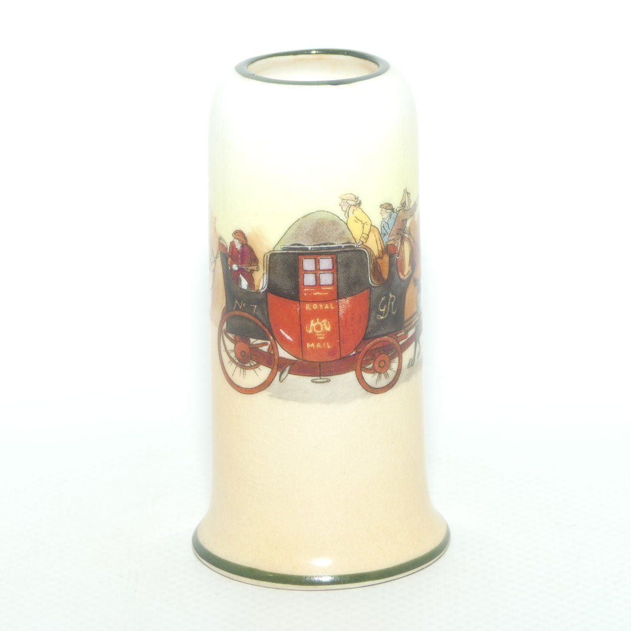 Royal Doulton Coaching Days miniature vase | Cylindrical shape with Flared Base | #2
