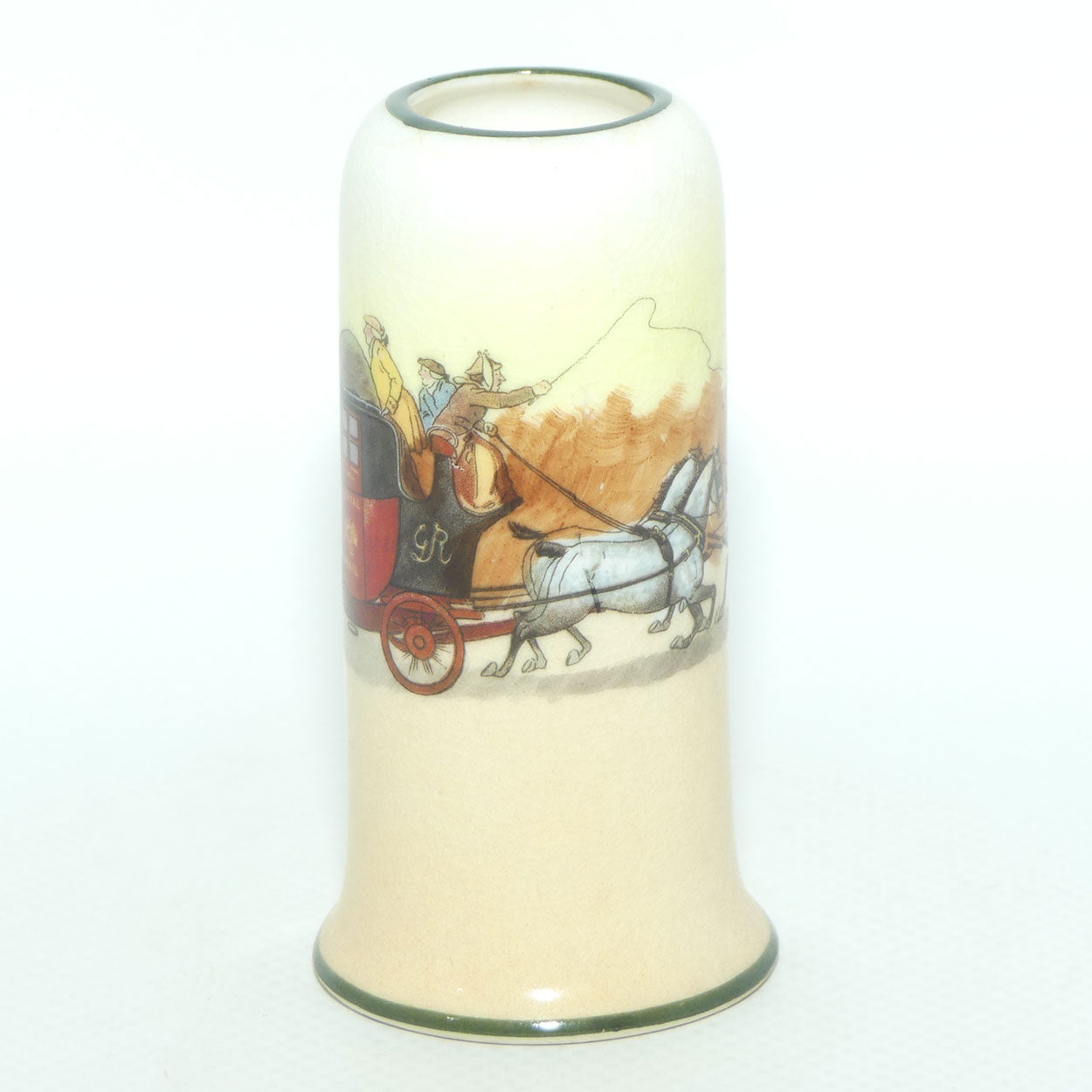 Royal Doulton Coaching Days miniature vase | Cylindrical shape with Flared Base | #2