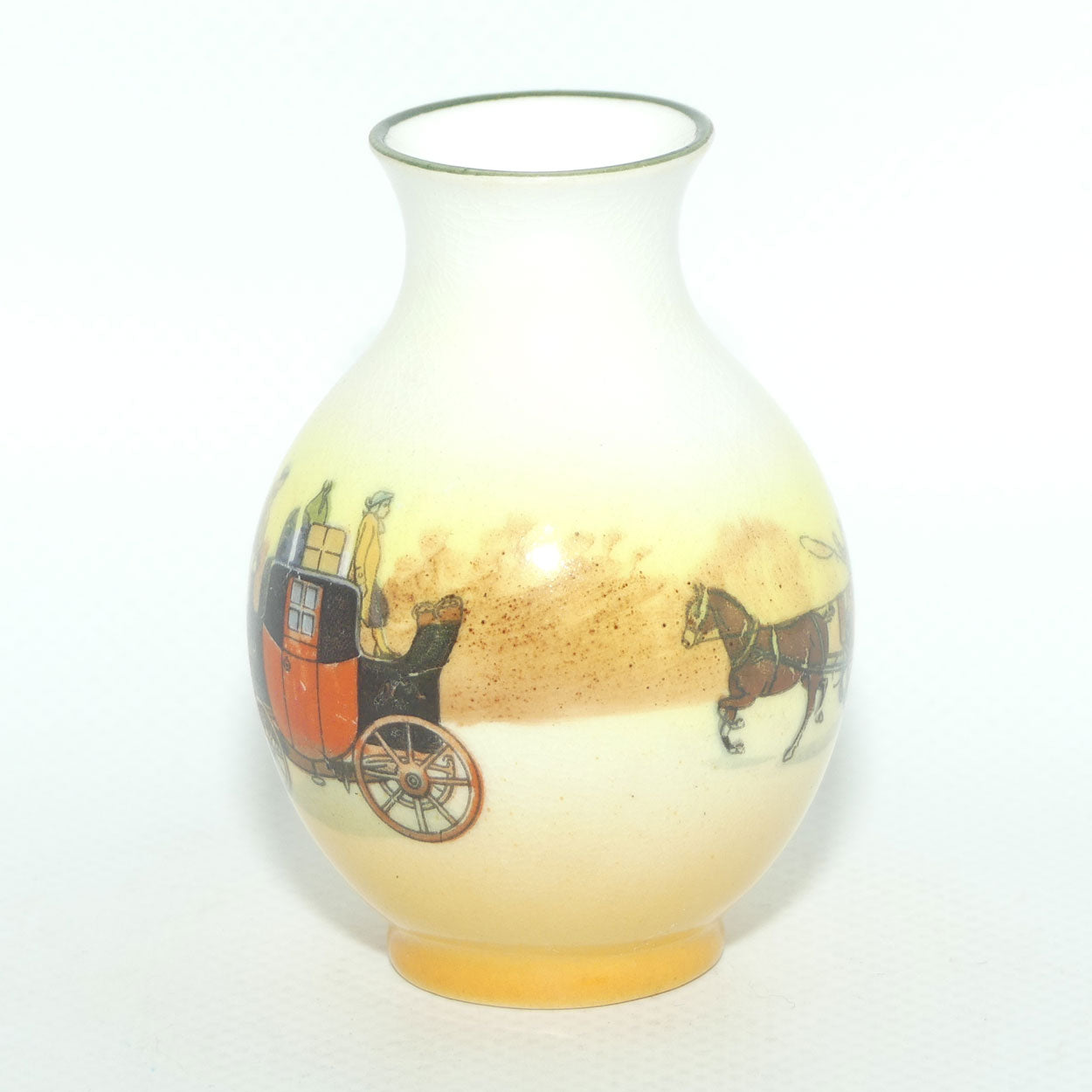 Royal Doulton Coaching Days miniature ovoid vase | 2 scenes | E3804