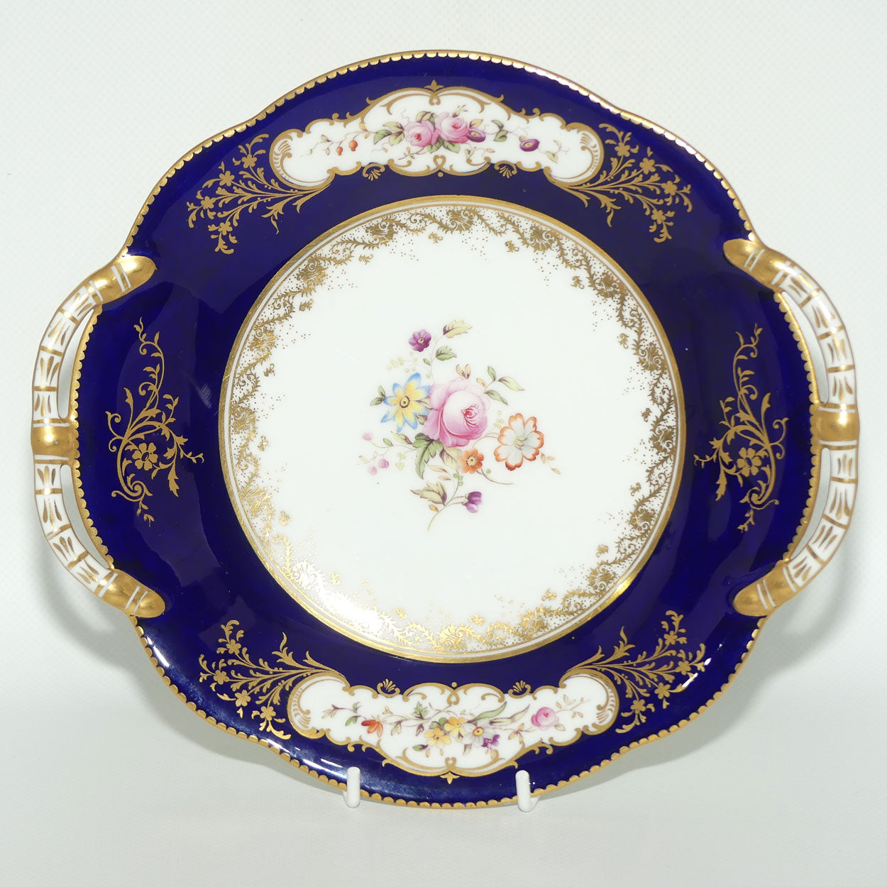 Coalport England Royal Blue and Gilt floral decor server c.1891