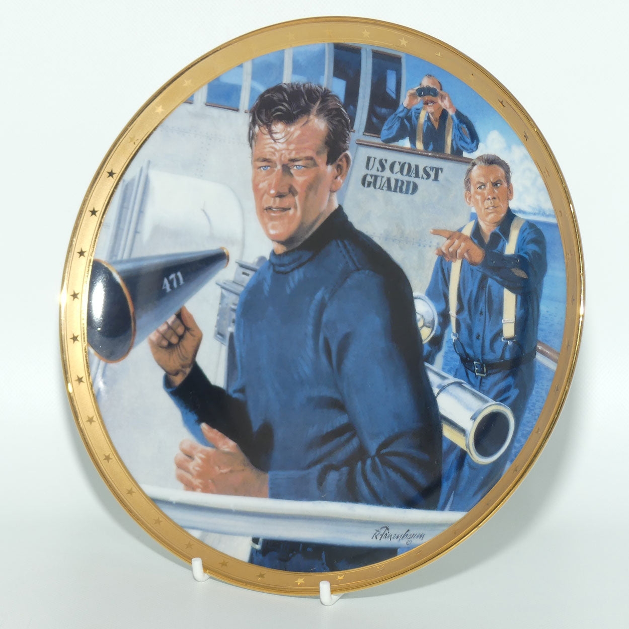 Franklin Mint Heirloom plate | John Wayne | Symbol of the US Coast Guard + Cert