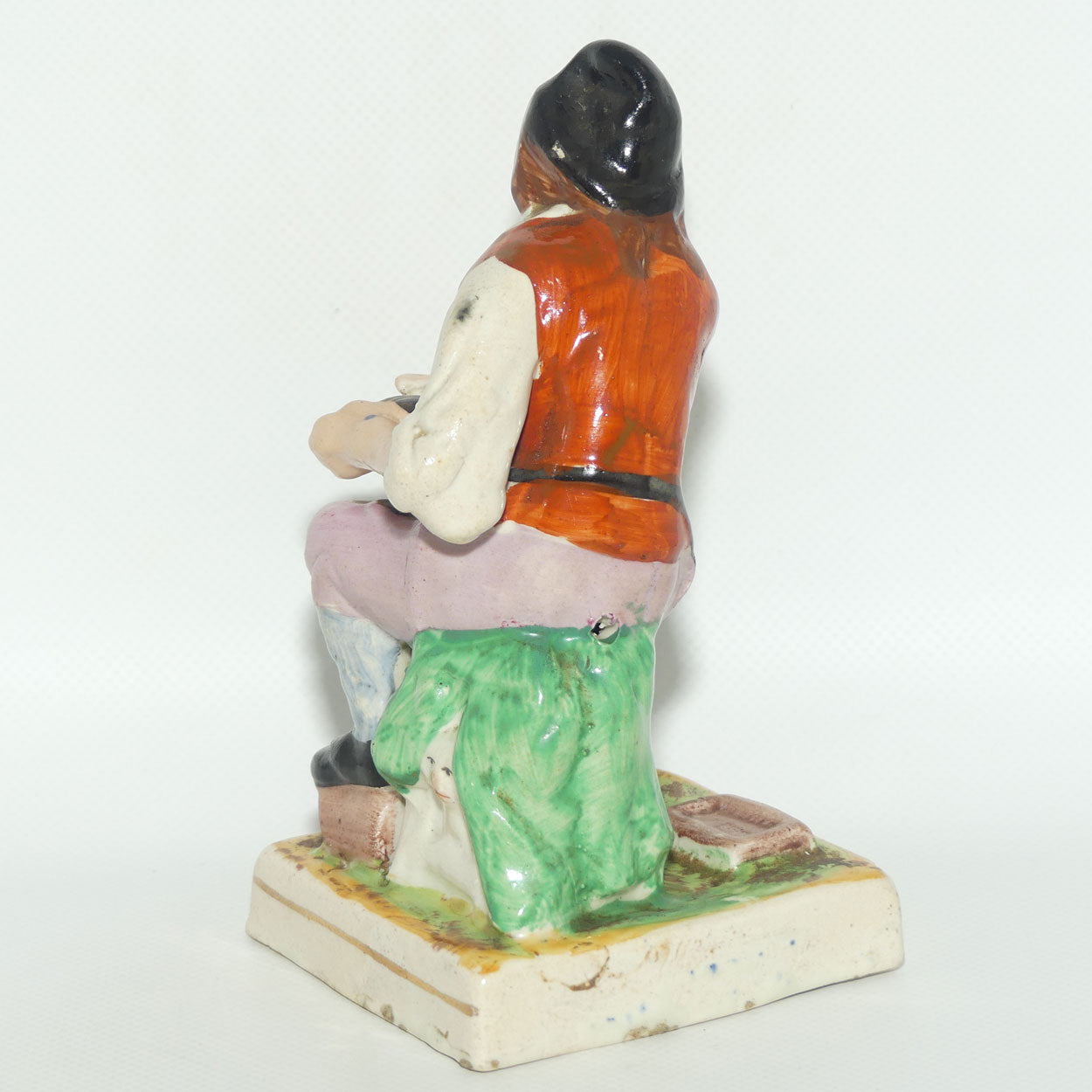 Early Mid 19th Cent Staffordshire Pottery Cobbler figure