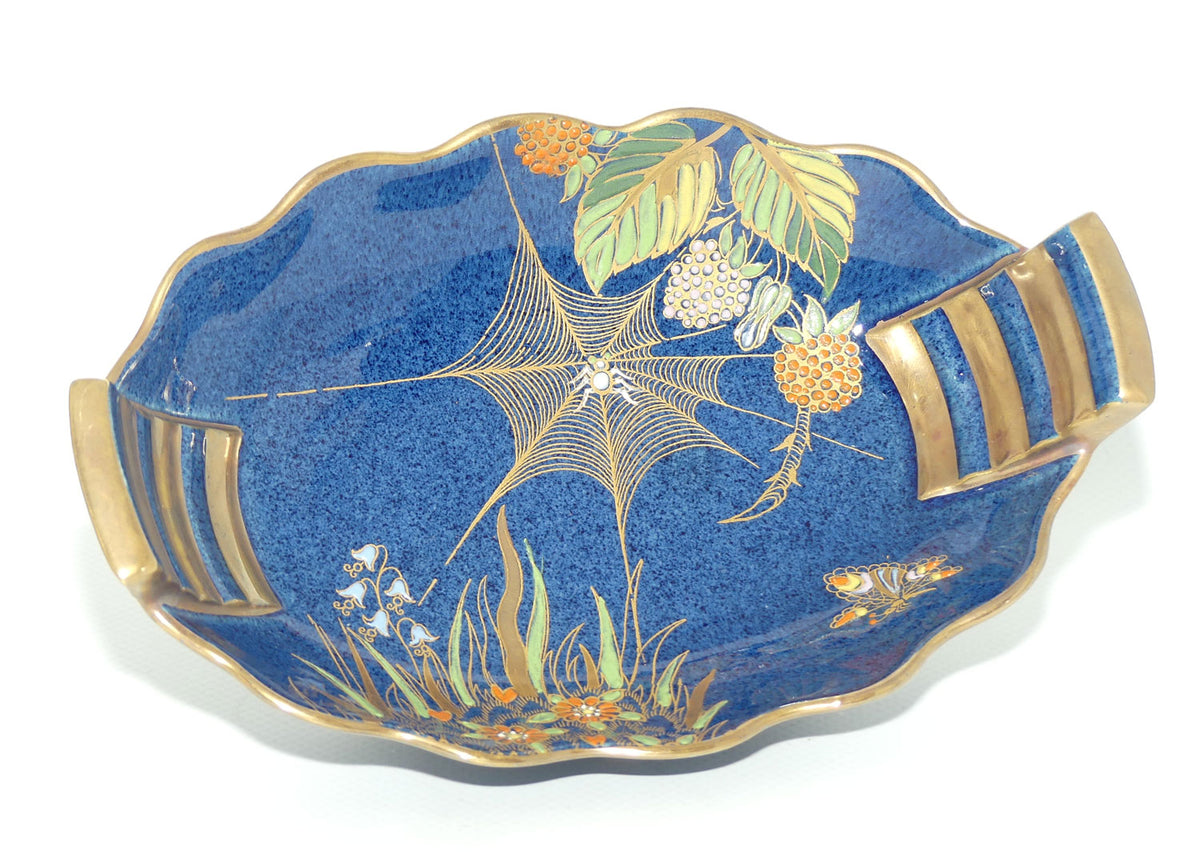 Carlton Ware Blue Spider Web pattern oval bowl | 17.5cm wide