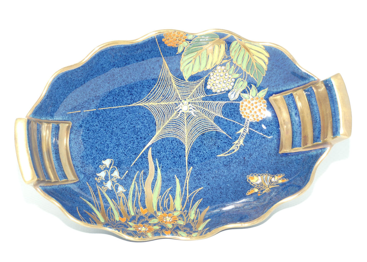 Carlton Ware Blue Spider Web pattern oval bowl | 17.5cm wide