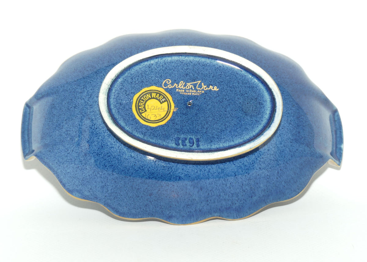 Carlton Ware Blue Spider Web pattern oval bowl | 17.5cm wide