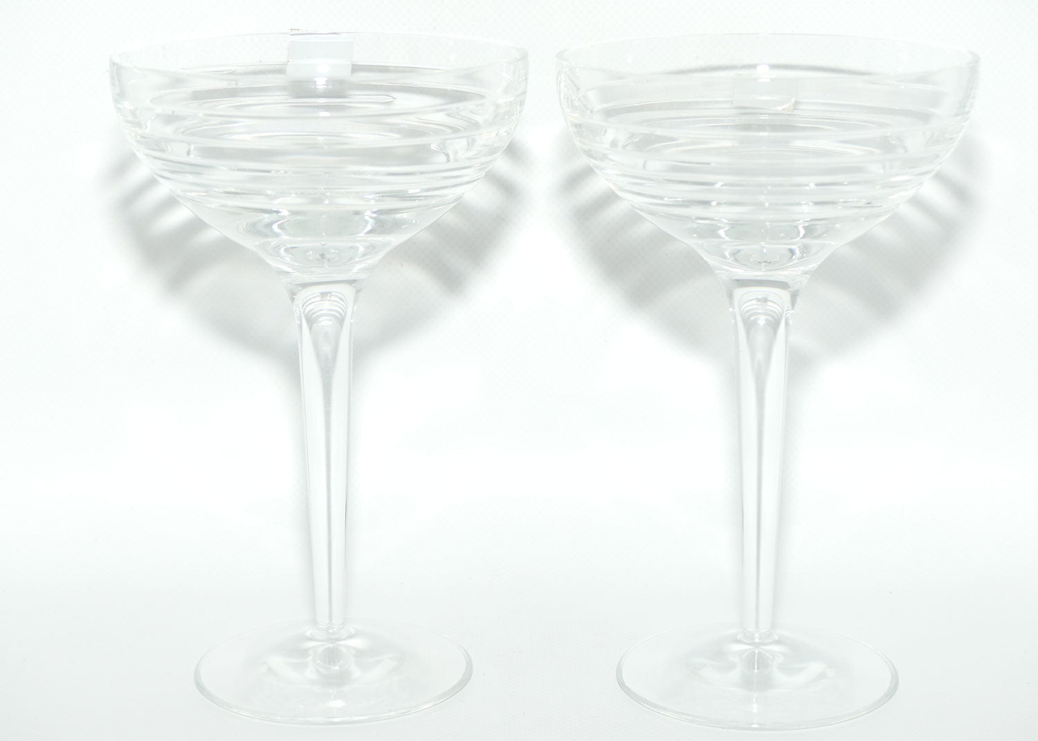Royal Doulton Crystal Solar pattern | Pair of Champagne Saucers or Cocktail Glasses | 300ml | boxed
