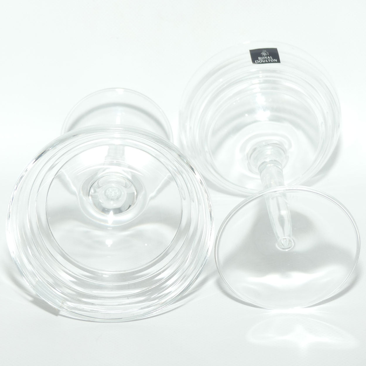 Royal Doulton Crystal Solar pattern | Pair of Champagne Saucers or Cocktail Glasses | 300ml | boxed