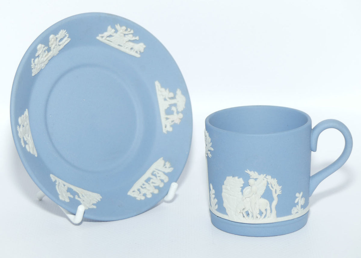 Wedgwood Jasper | White on Pale Blue demi tasse cup and saucer | #1