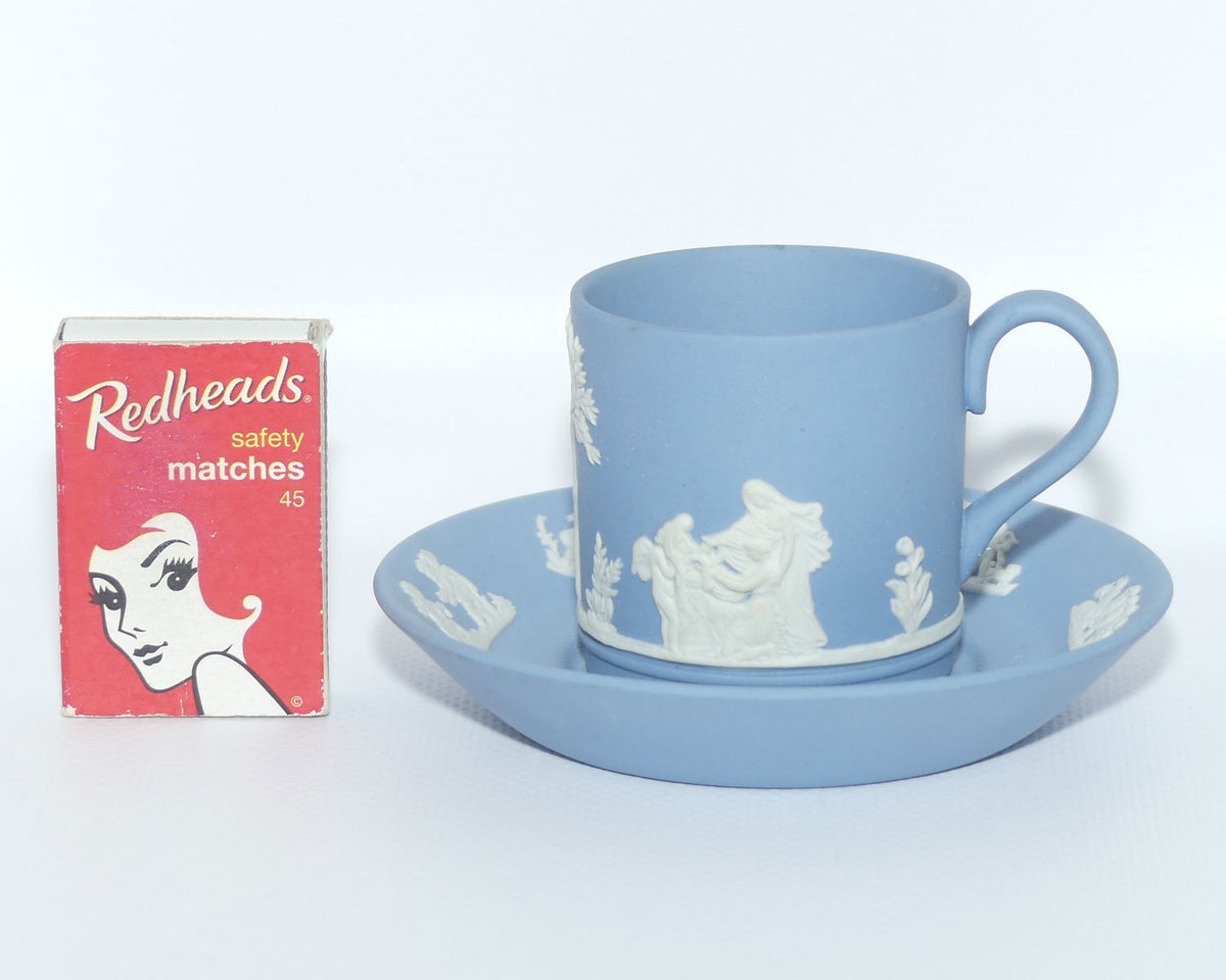Wedgwood Jasper | White on Pale Blue demi tasse cup and saucer | #2