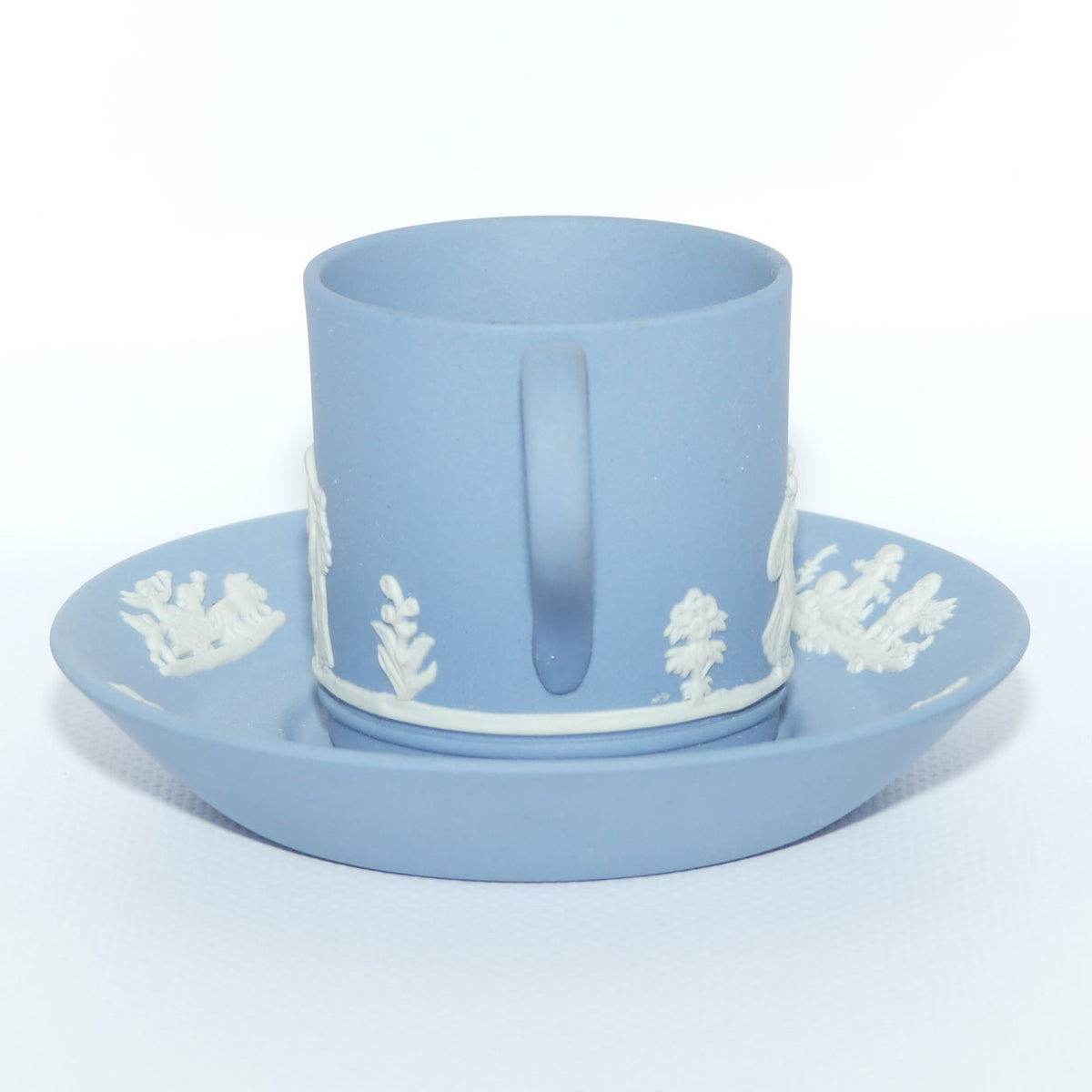 Wedgwood Jasper | White on Pale Blue demi tasse cup and saucer | #2
