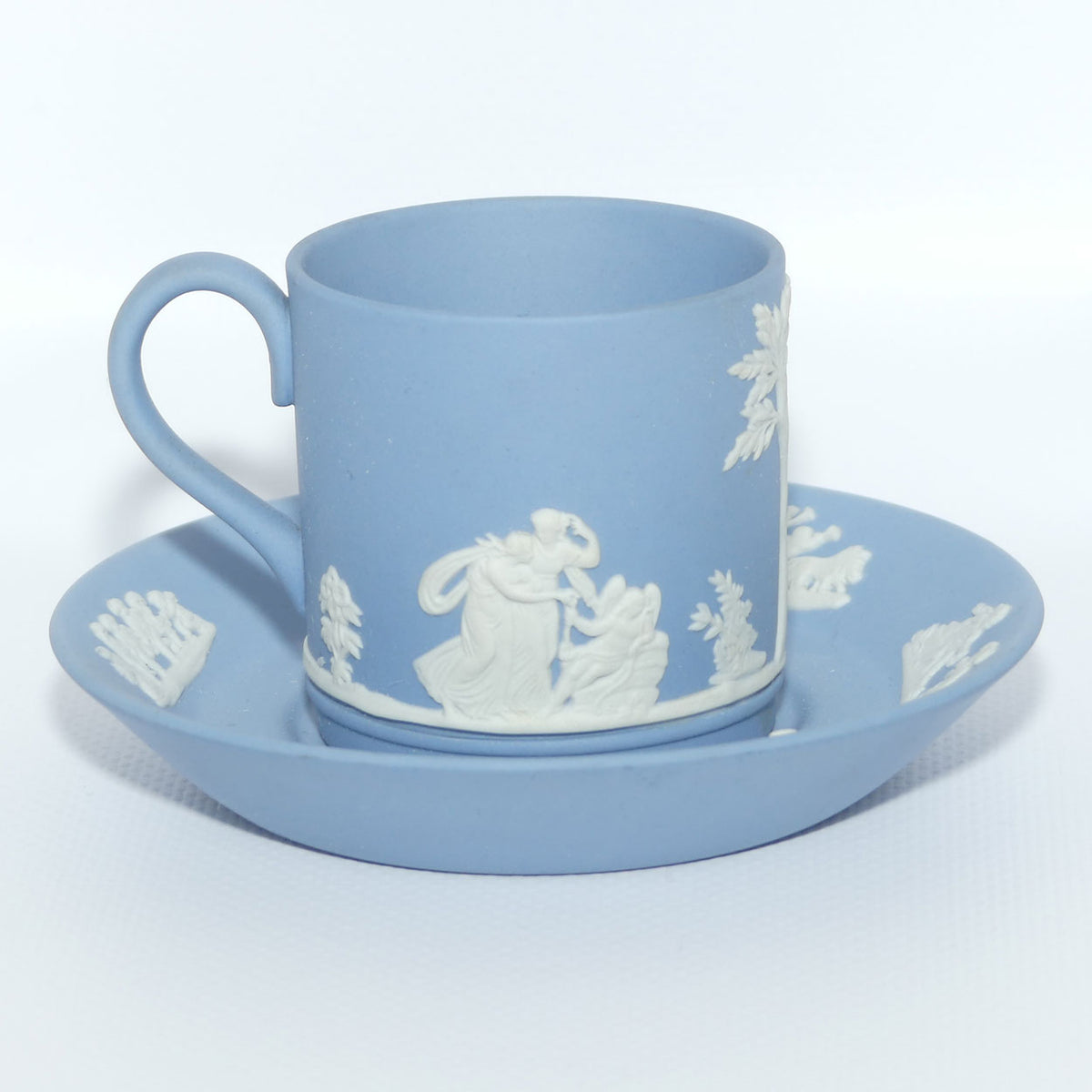 Wedgwood Jasper | White on Pale Blue demi tasse cup and saucer | #2