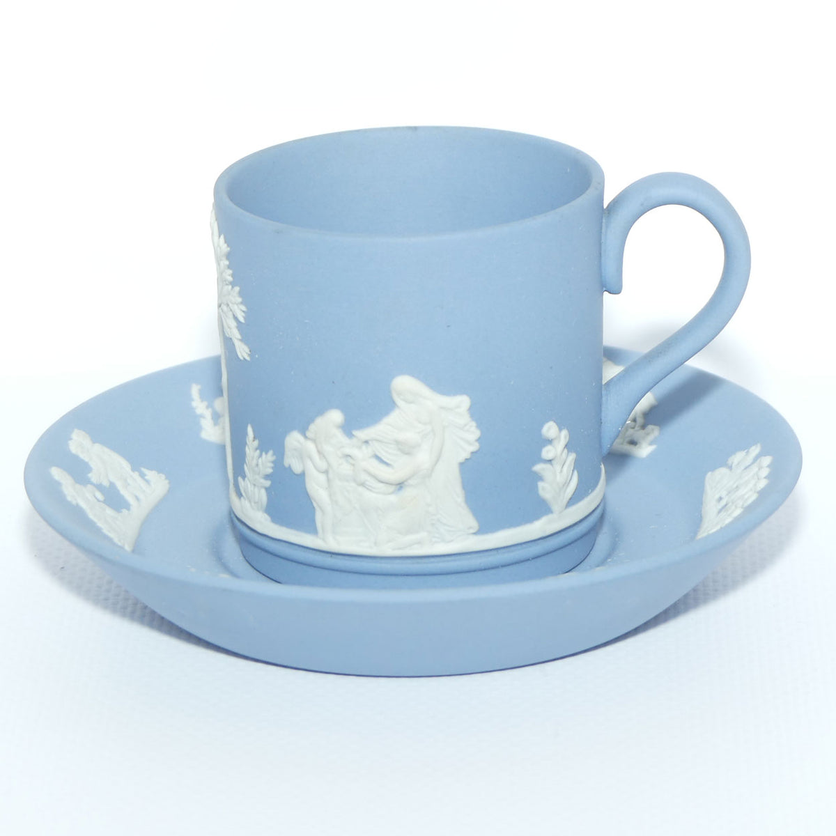 Wedgwood Jasper | White on Pale Blue demi tasse cup and saucer | #2