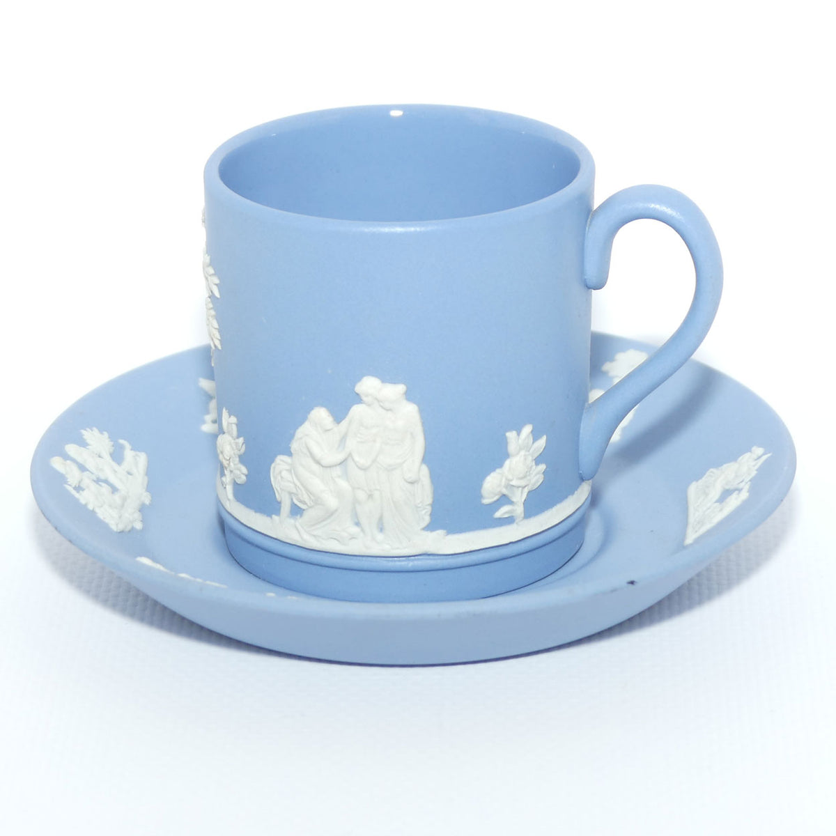 Wedgwood Jasper | White on Pale Blue demi tasse cup and saucer | #3