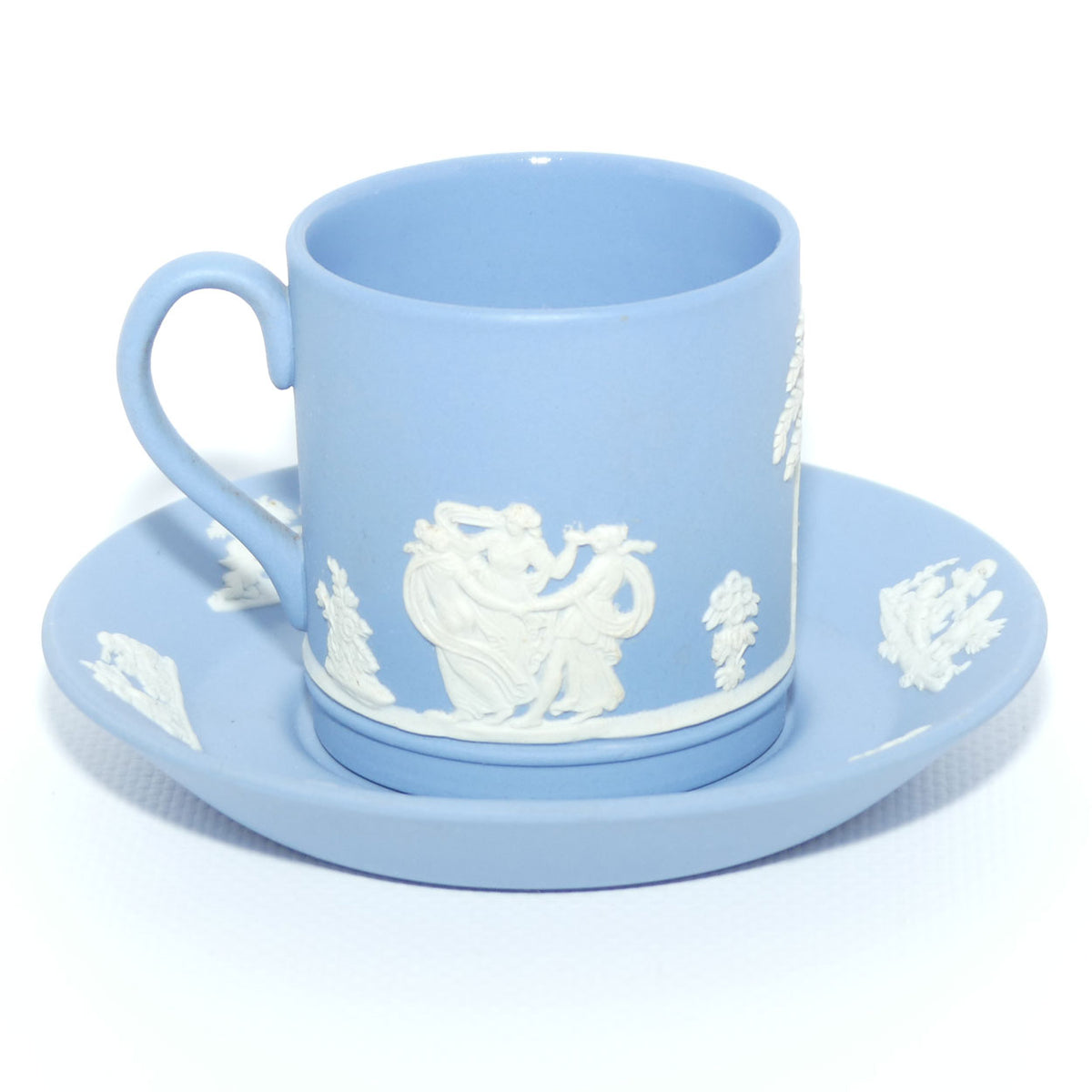 Wedgwood Jasper | White on Pale Blue demi tasse cup and saucer | #3