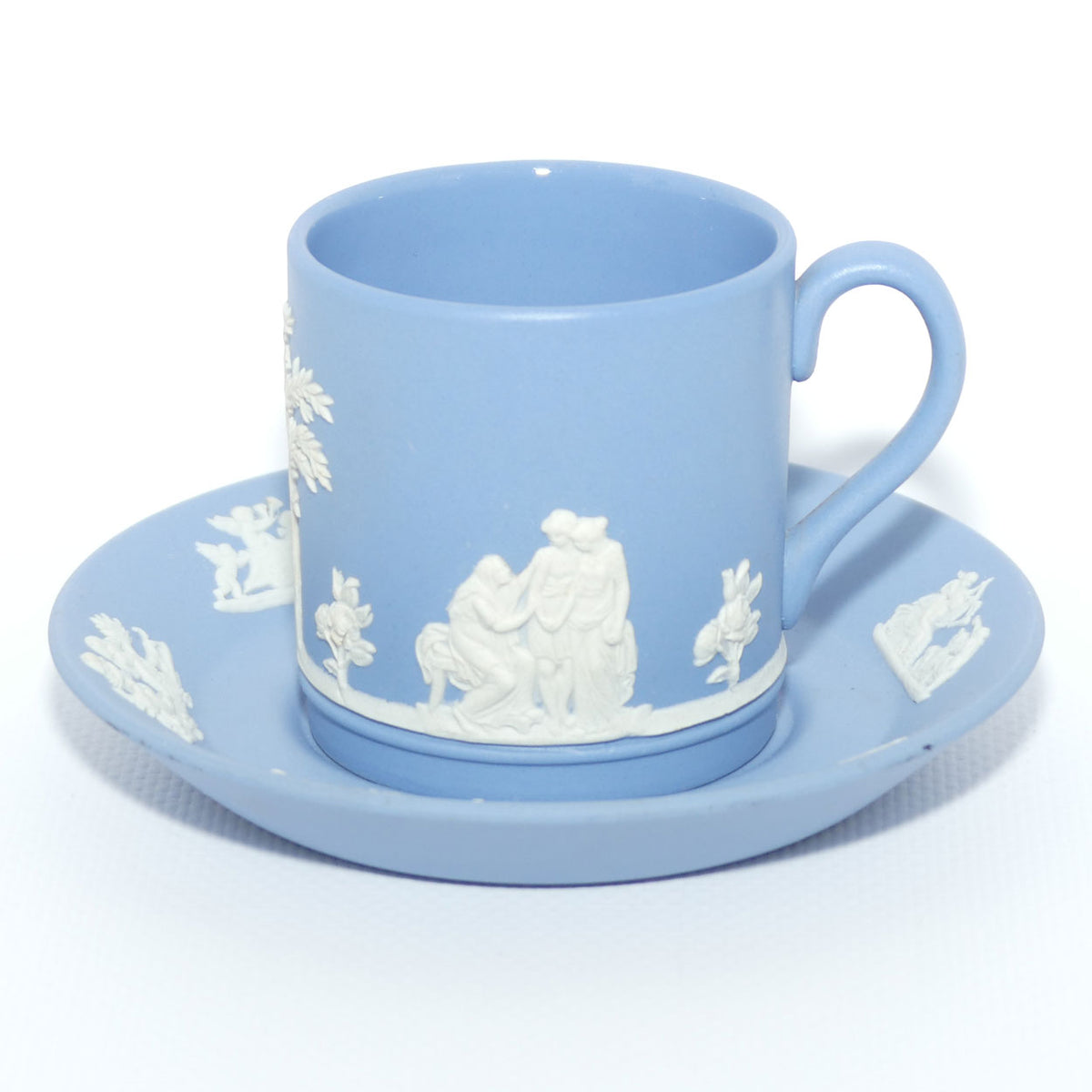 Wedgwood Jasper | White on Pale Blue demi tasse cup and saucer | #3