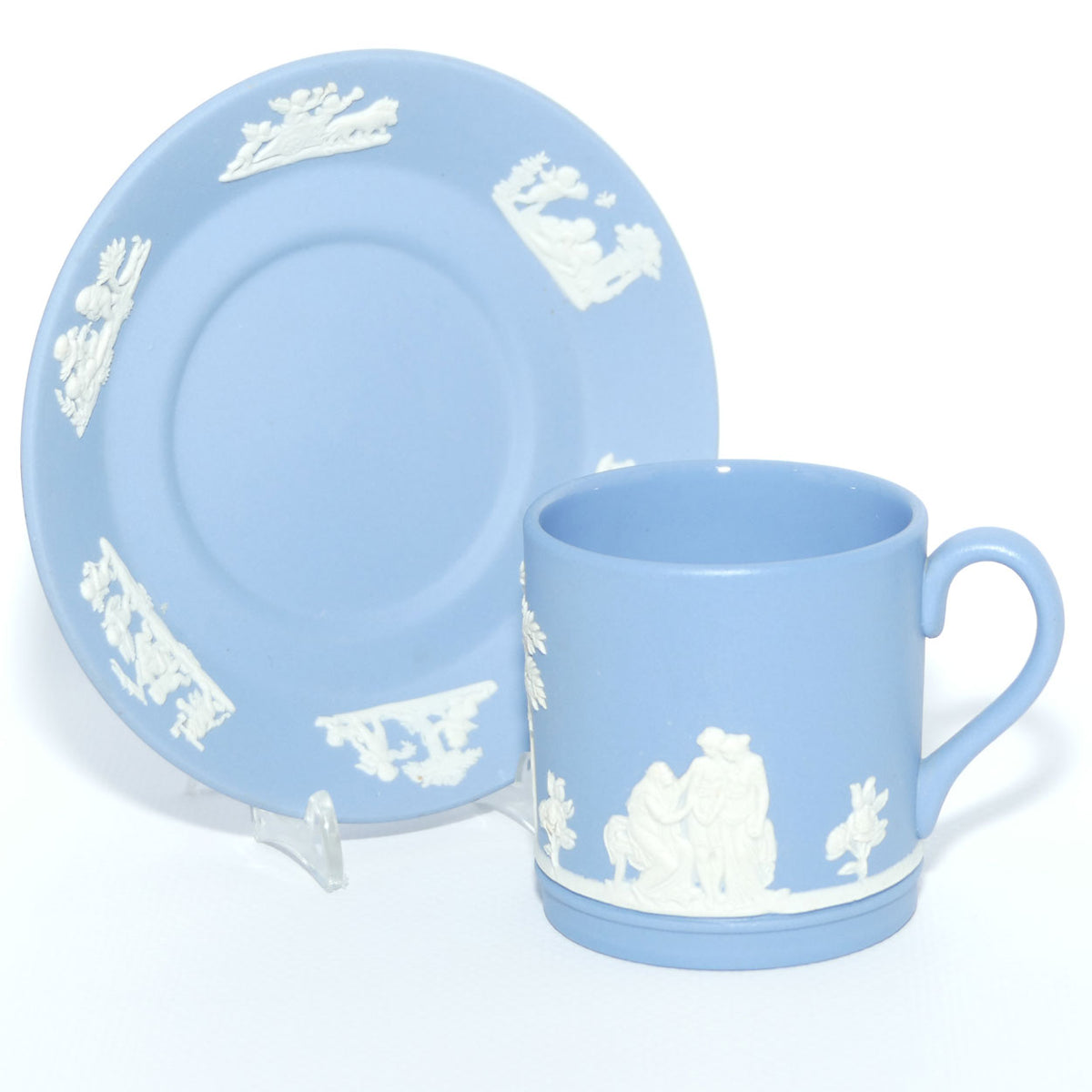 Wedgwood Jasper | White on Pale Blue demi tasse cup and saucer | #3