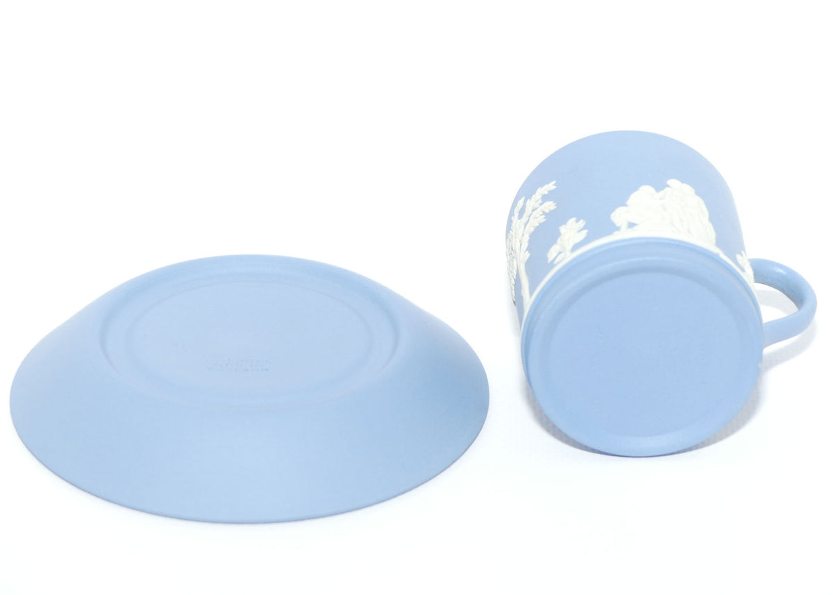 Wedgwood Jasper | White on Pale Blue demi tasse cup and saucer | #3