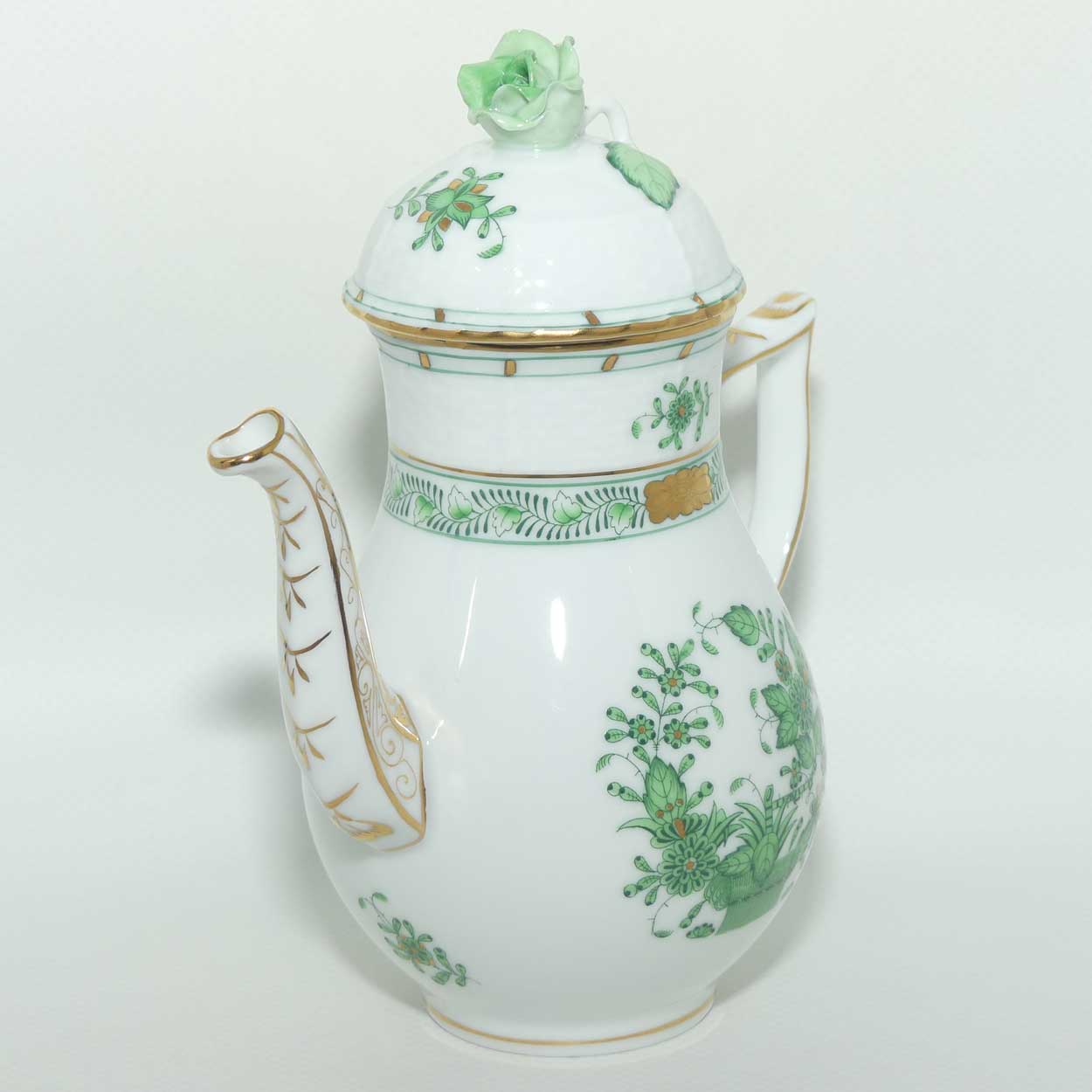 Herend Hungary Chinese Bouquet pattern | Apponyi Green | coffee pot