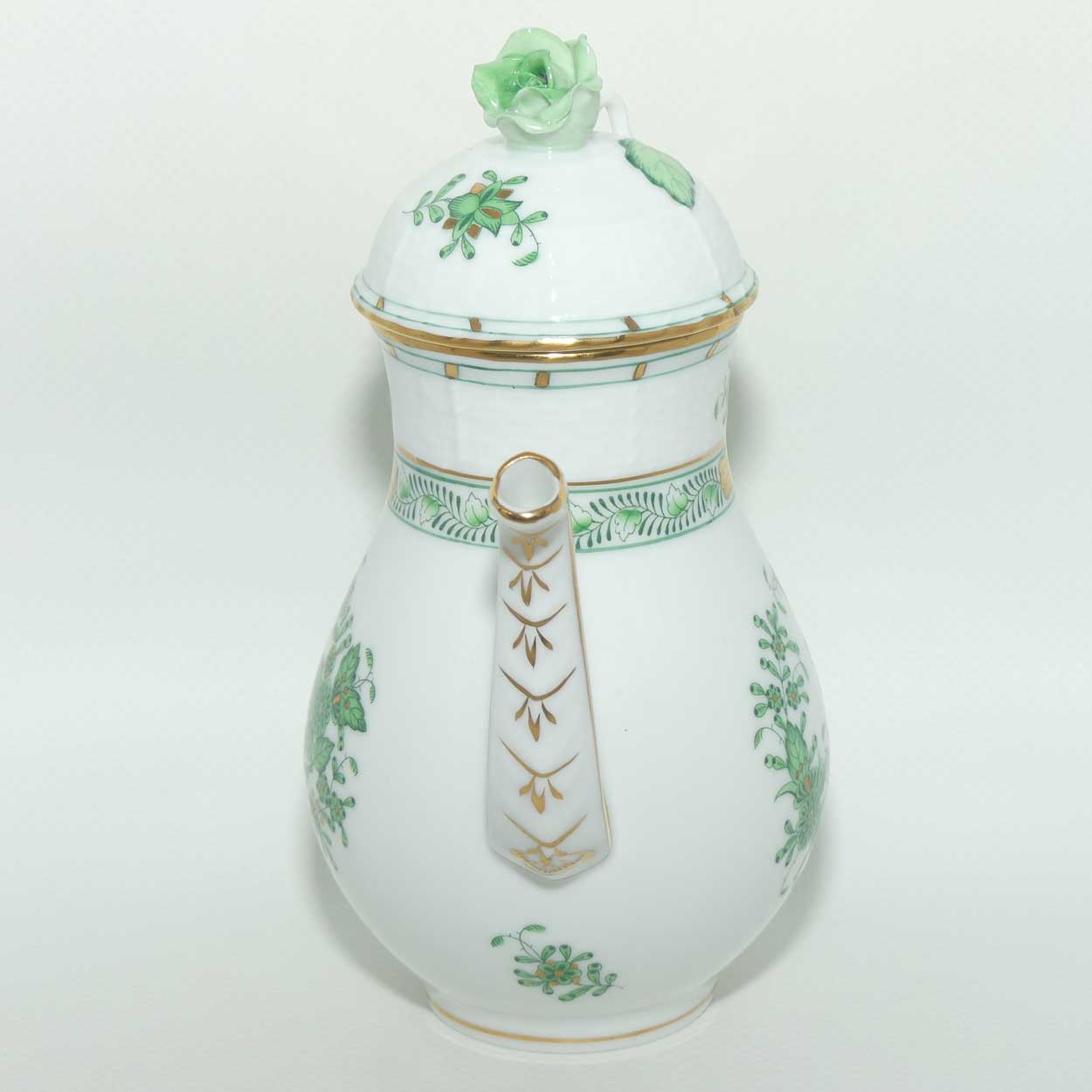 Herend Hungary Chinese Bouquet pattern | Apponyi Green | coffee pot