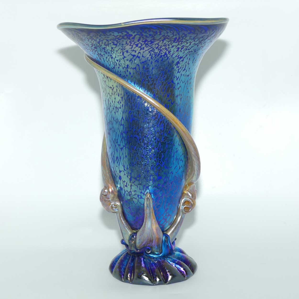 Exceptional Colin Heaney Iridescent Art Glass vase | 33cm