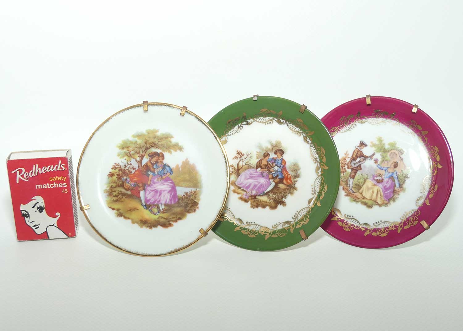 Limoges France small plate collection | 3 items | Asstd Trims | 9cm diam
