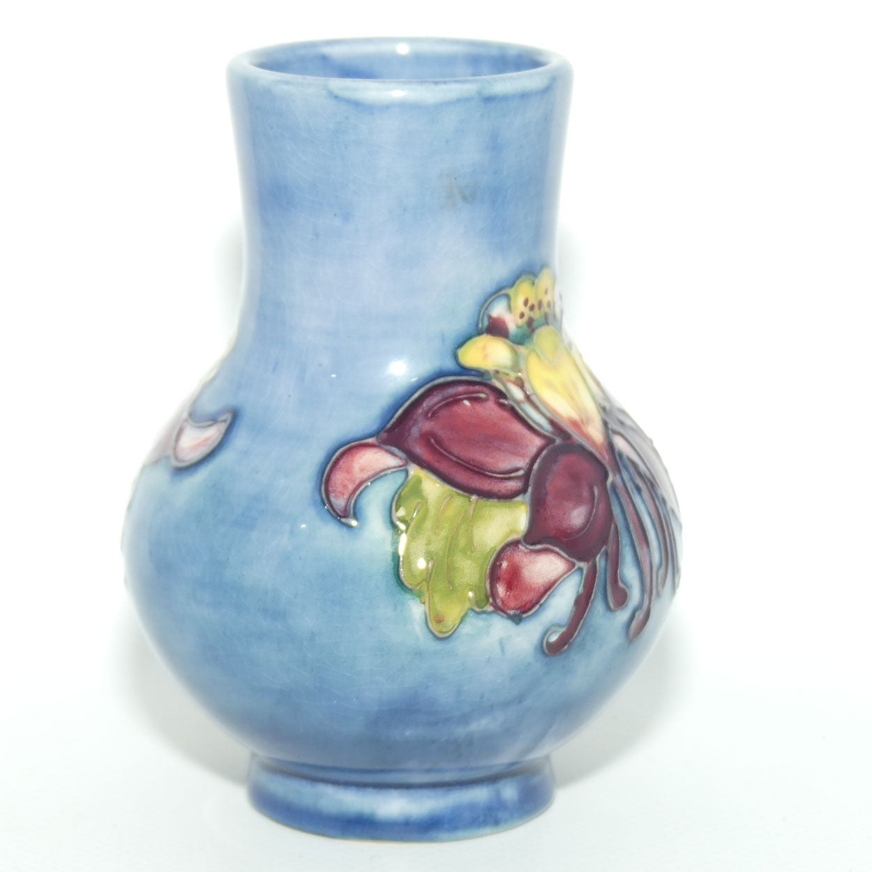 Walter Moorcroft Columbine Pale Blue 74/4 vase