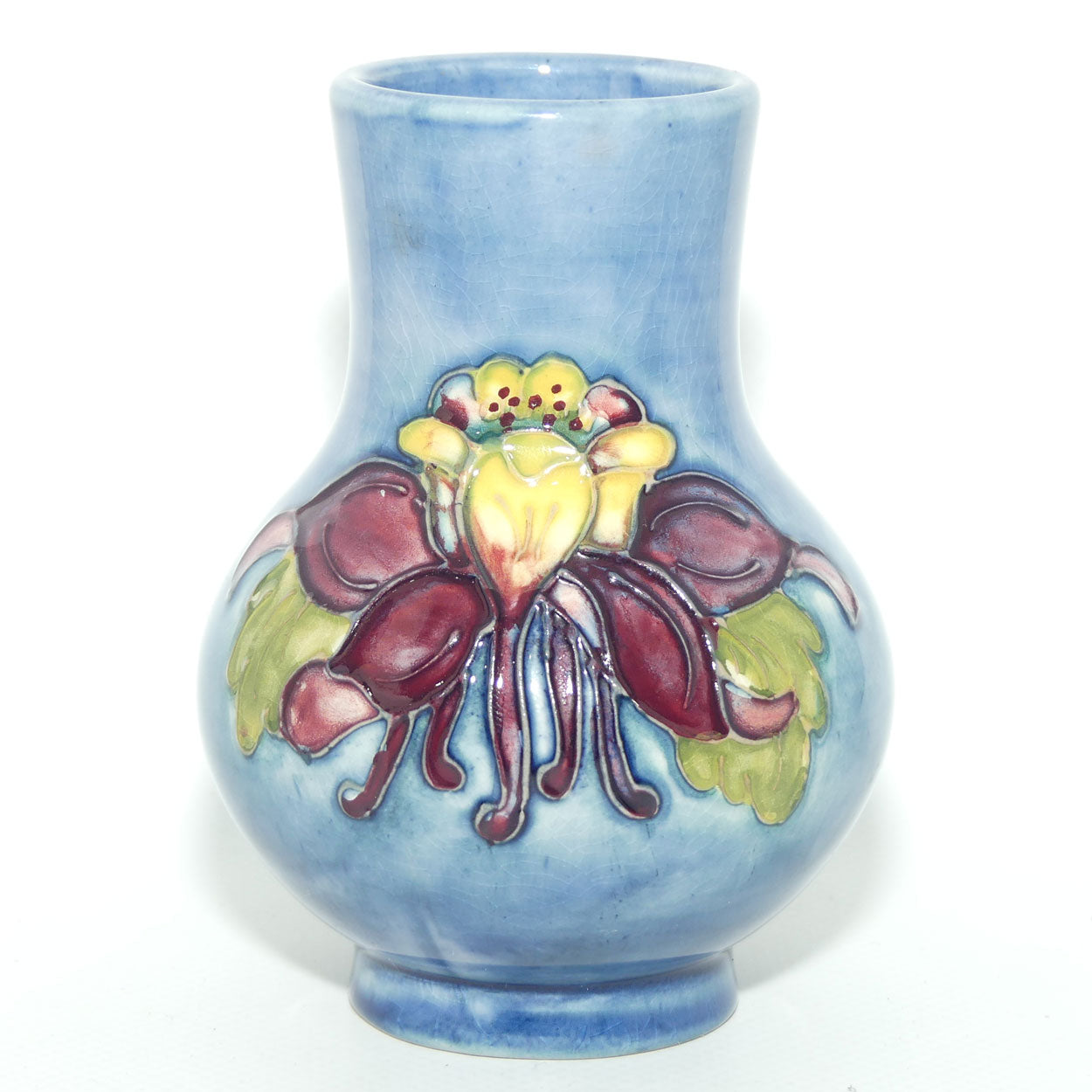 Walter Moorcroft Columbine Pale Blue 74/4 vase