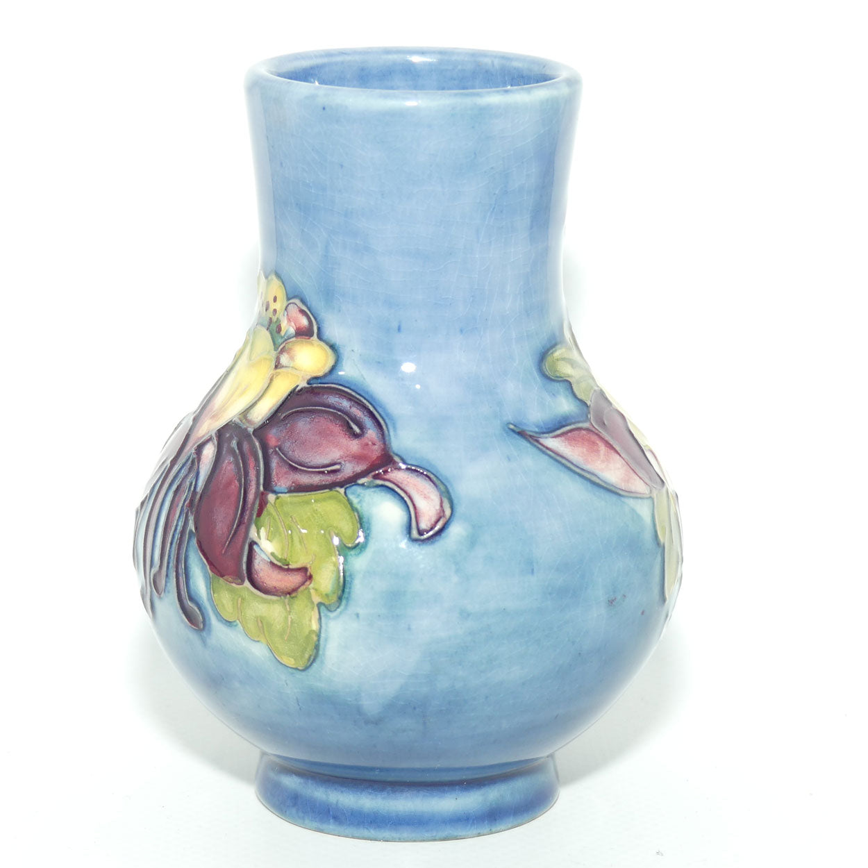 Walter Moorcroft Columbine Pale Blue 74/4 vase