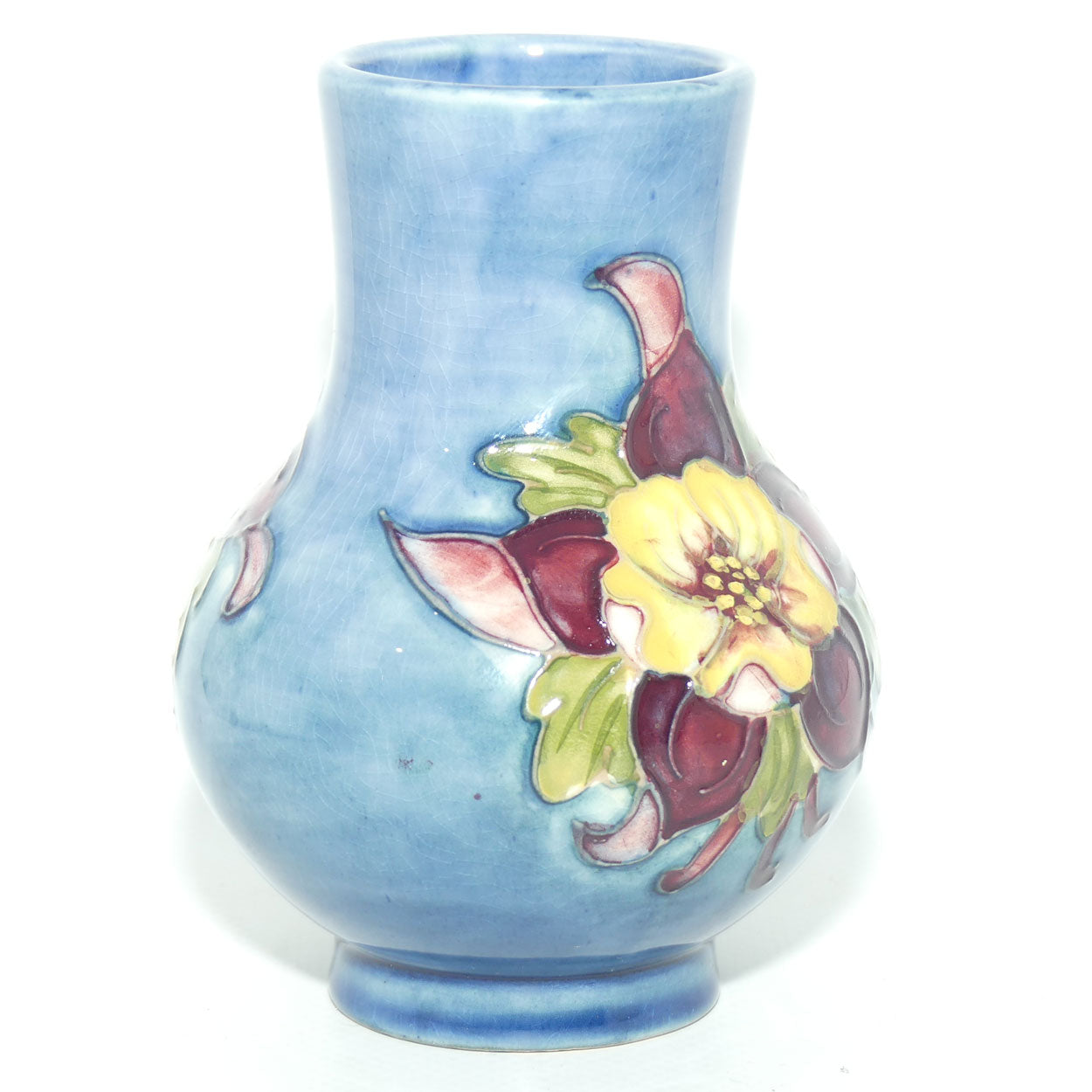 Walter Moorcroft Columbine Pale Blue 74/4 vase