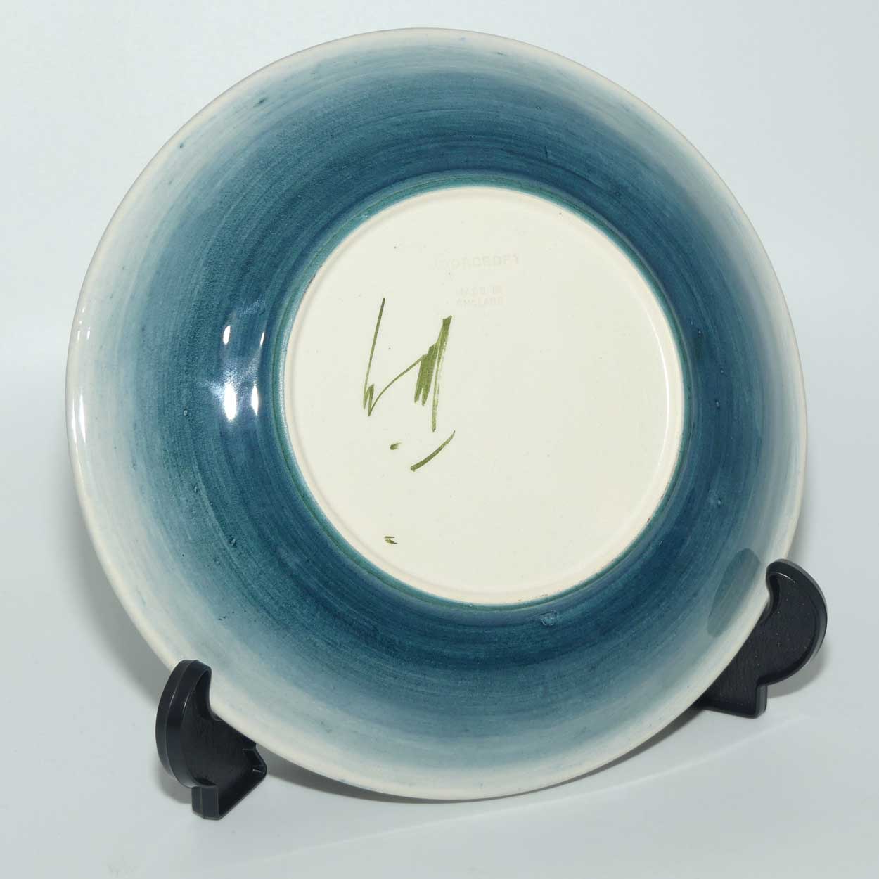 Walter Moorcroft Columbine shallow bowl | Pale Blue Grey ground