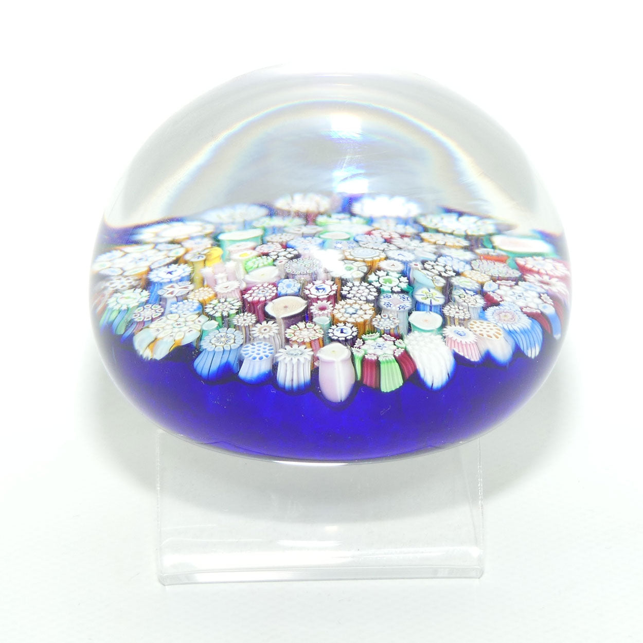 John Deacons Scotland Complex Closepack Millefiori Magnum paperweight | Blue | #2