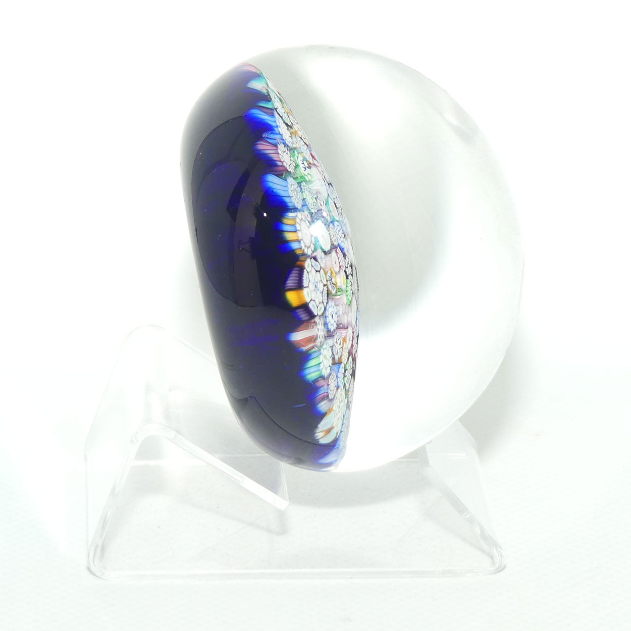John Deacons Scotland Complex Closepack Millefiori Magnum paperweight | Blue | #2
