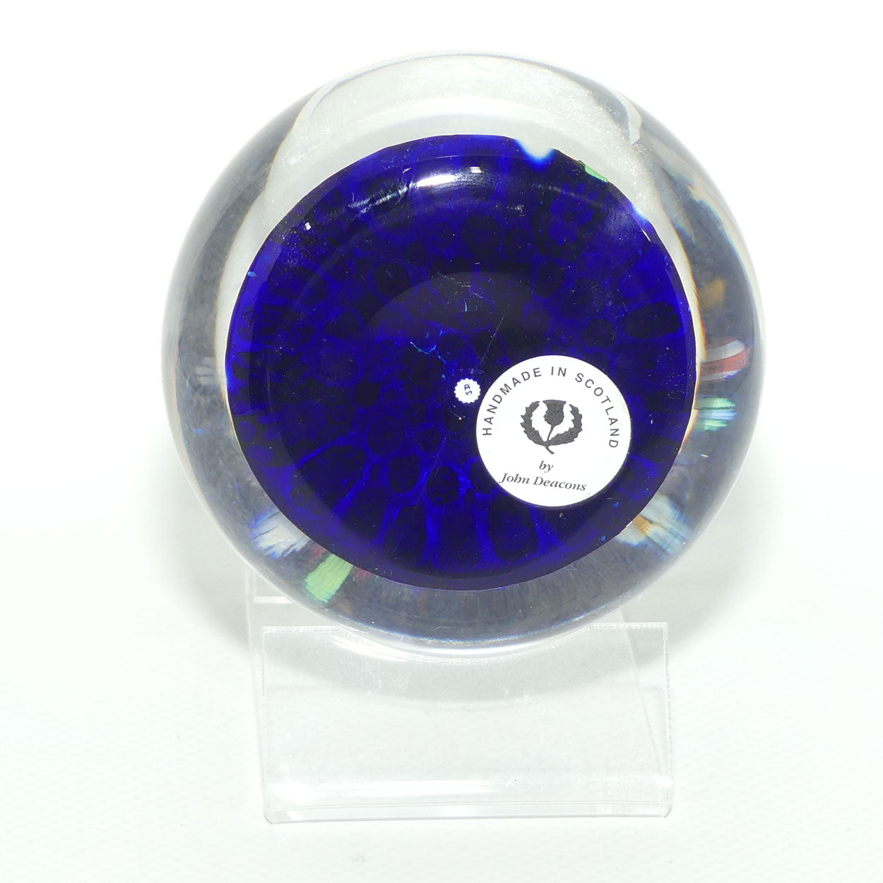 John Deacons Scotland Complex Closepack Millefiori Magnum paperweight | Blue | #2