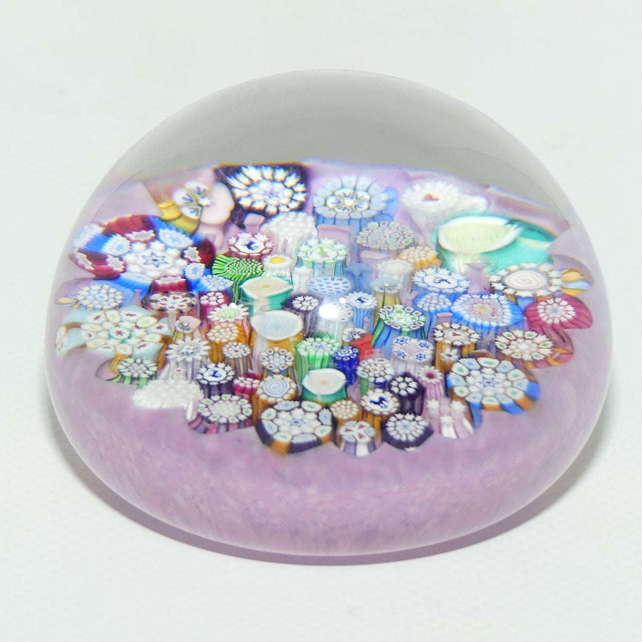John Deacons Scotland Complex Closepack Millefiori Large paperweight | Dusty Pink | #2