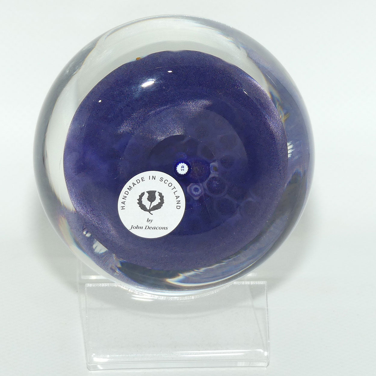 John Deacons Scotland Complex Closepack Millefiori Magnum paperweight | Mauve