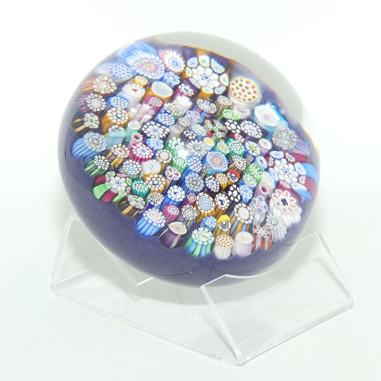 John Deacons Scotland Complex Closepack Millefiori Magnum paperweight | Mauve | #2