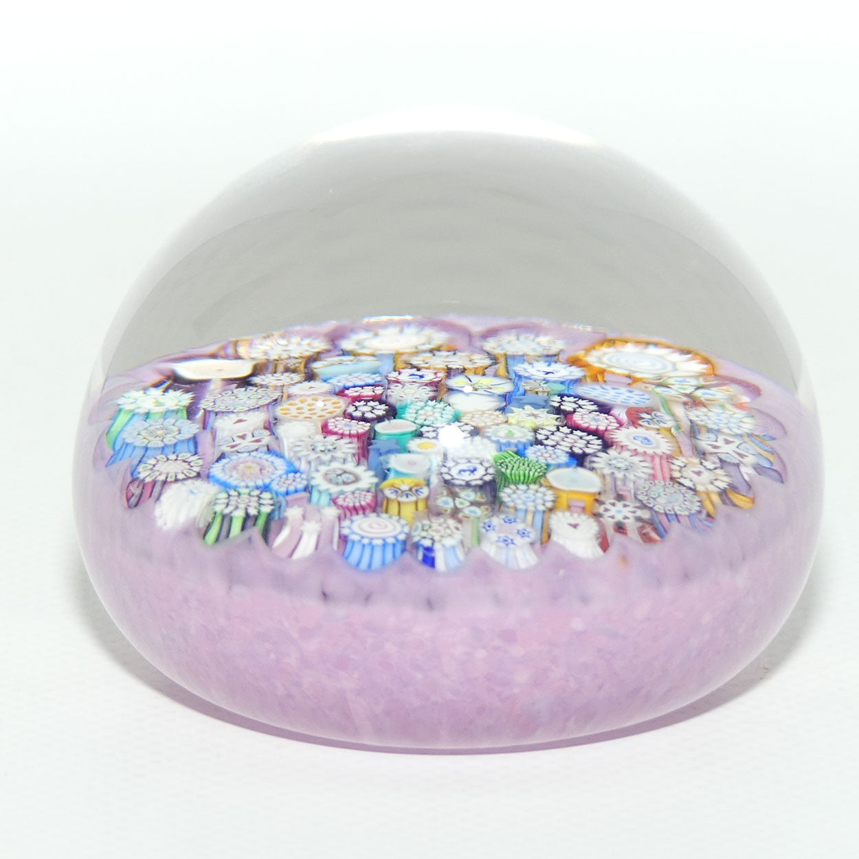 John Deacons Scotland Complex Closepack Millefiori Large paperweight | Dusty Pink