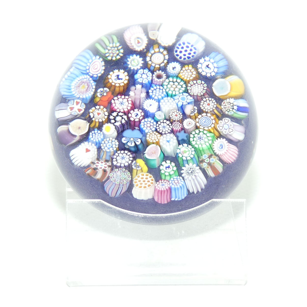 John Deacons Scotland Complex Closepack Millefiori Medium paperweight | Mauve | #3